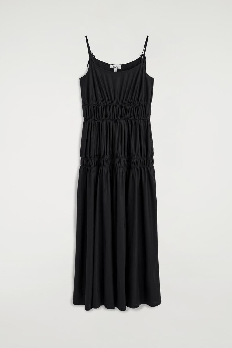 Gathered Jersey Midi Dress