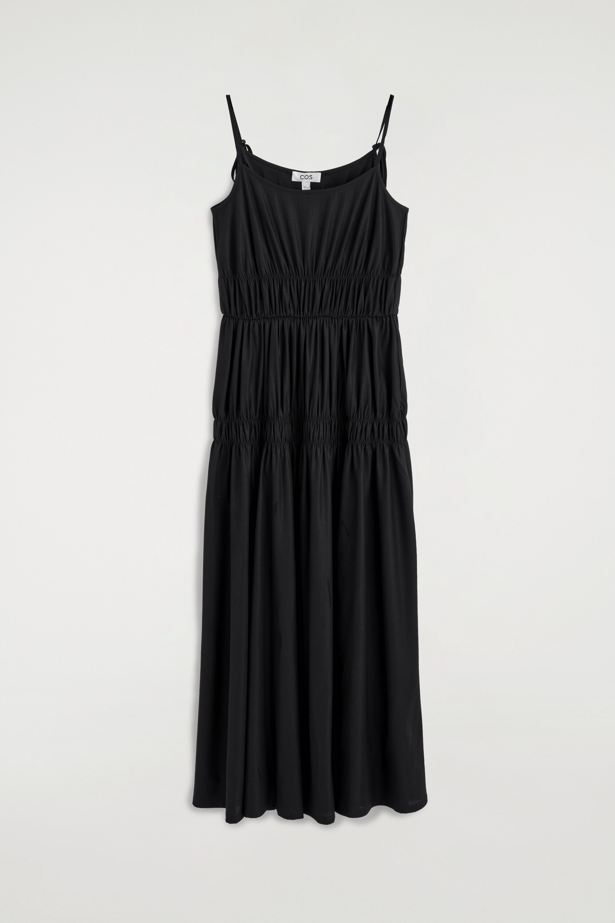 GATHERED JERSEY MIDI DRESS - BLACK | COS US