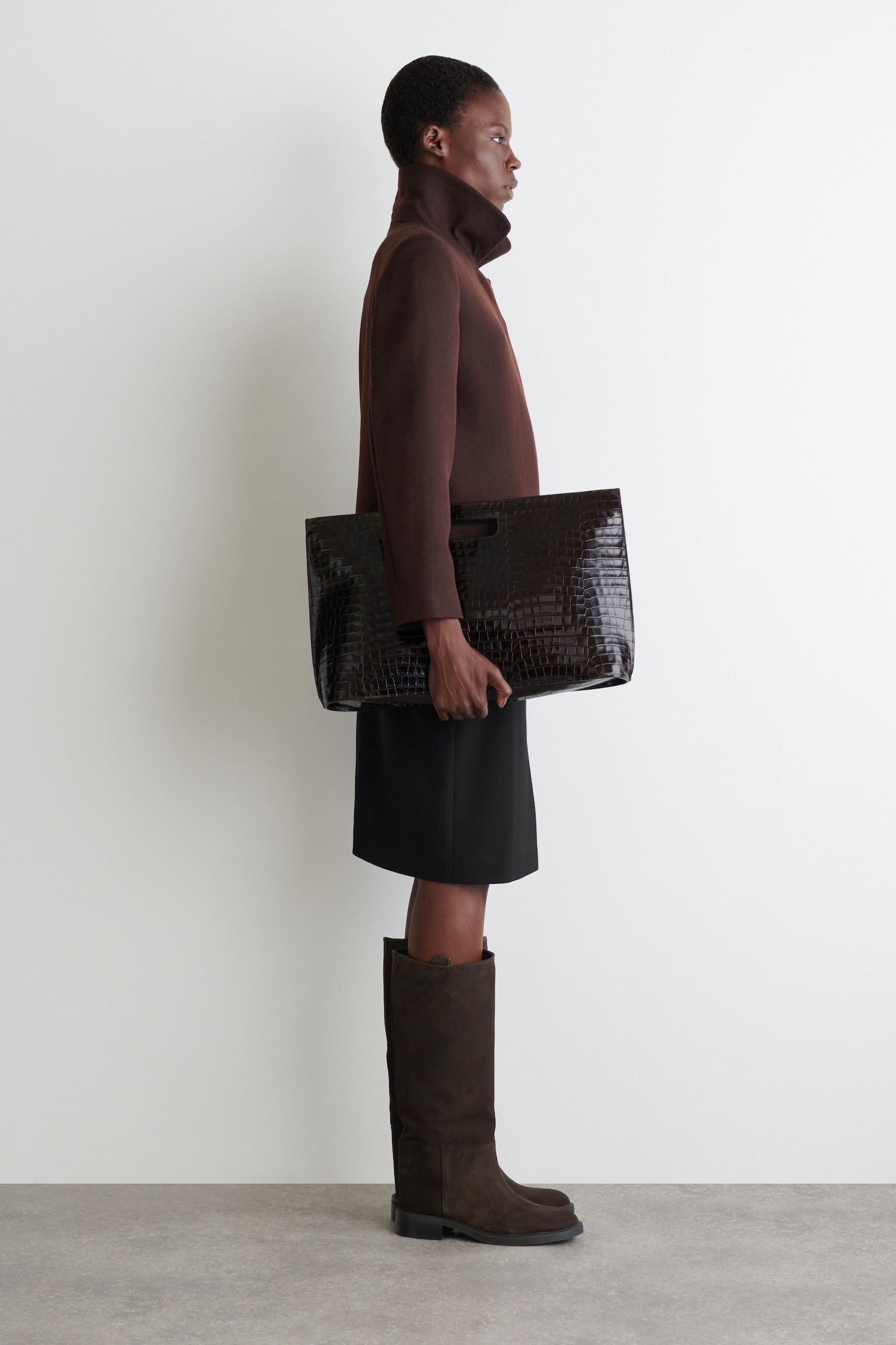SUEDE RIDING BOOTS - BROWN - 5