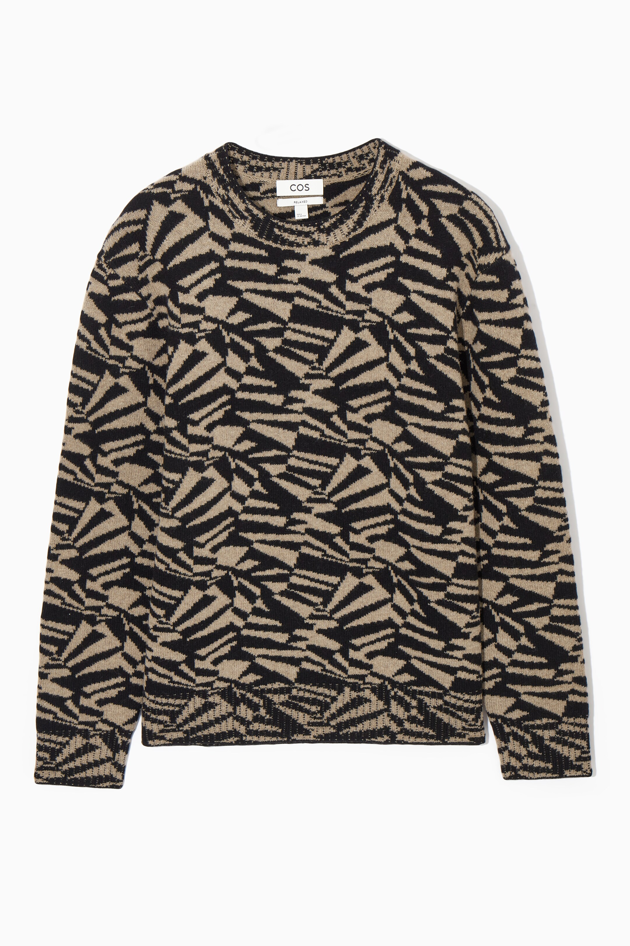 Ingrandisci l'immagine: GEOMETRIC WOOL-JACQUARD JUMPER - BLACK / BEIGE - UOMO | H&M CH 1