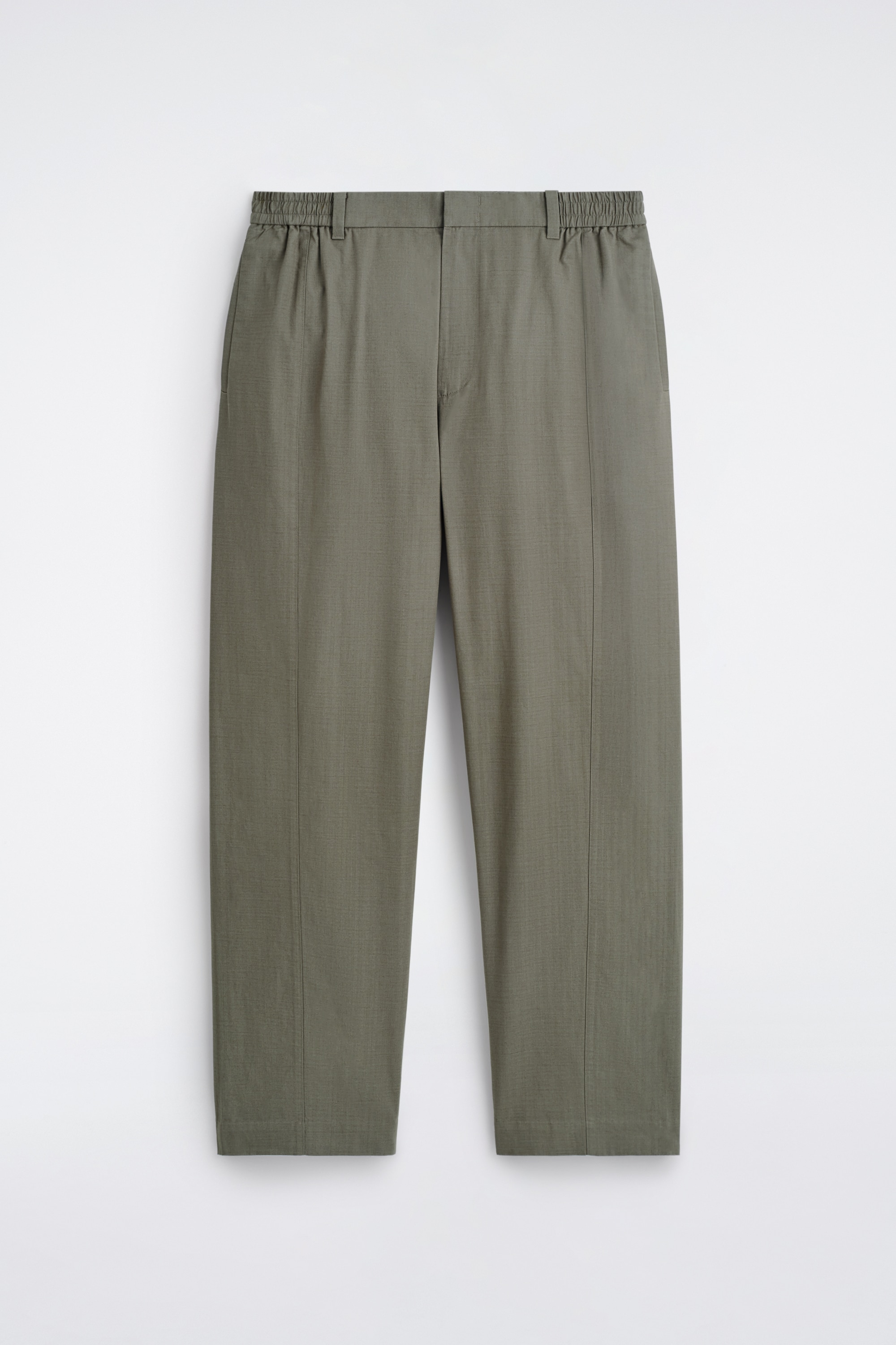 PANTALONI A GAMBA DRITTA IN COTONE - KAKI SCURO/MARRONE SCURO