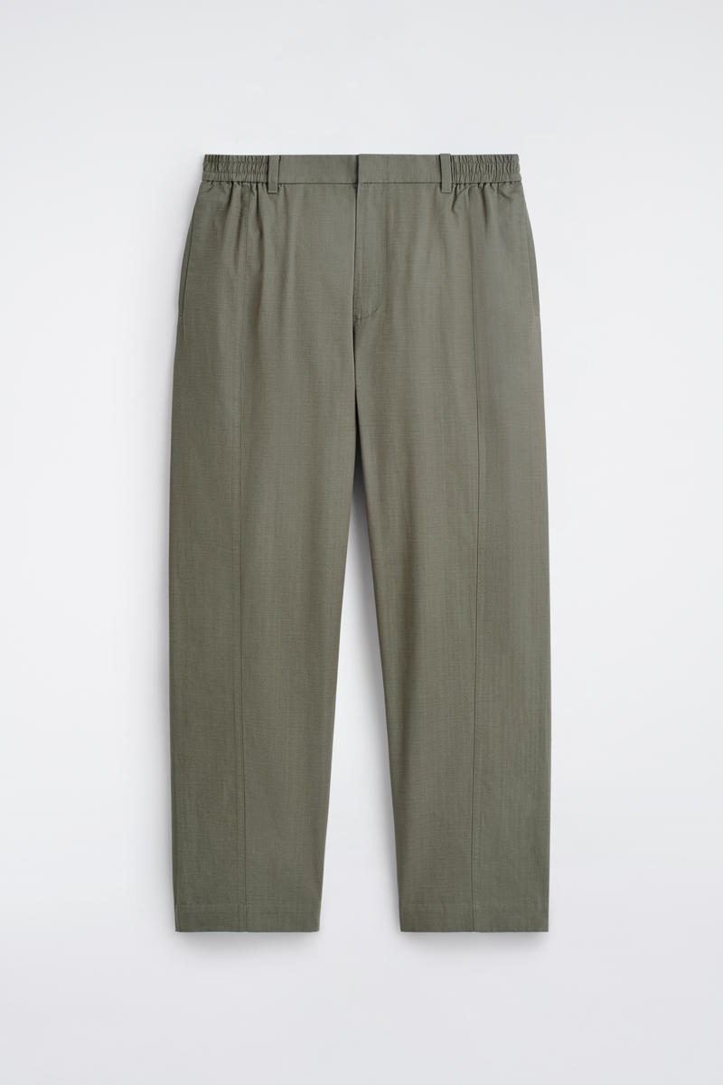 Cos Cotton Tapered Trousers In Verde In Green