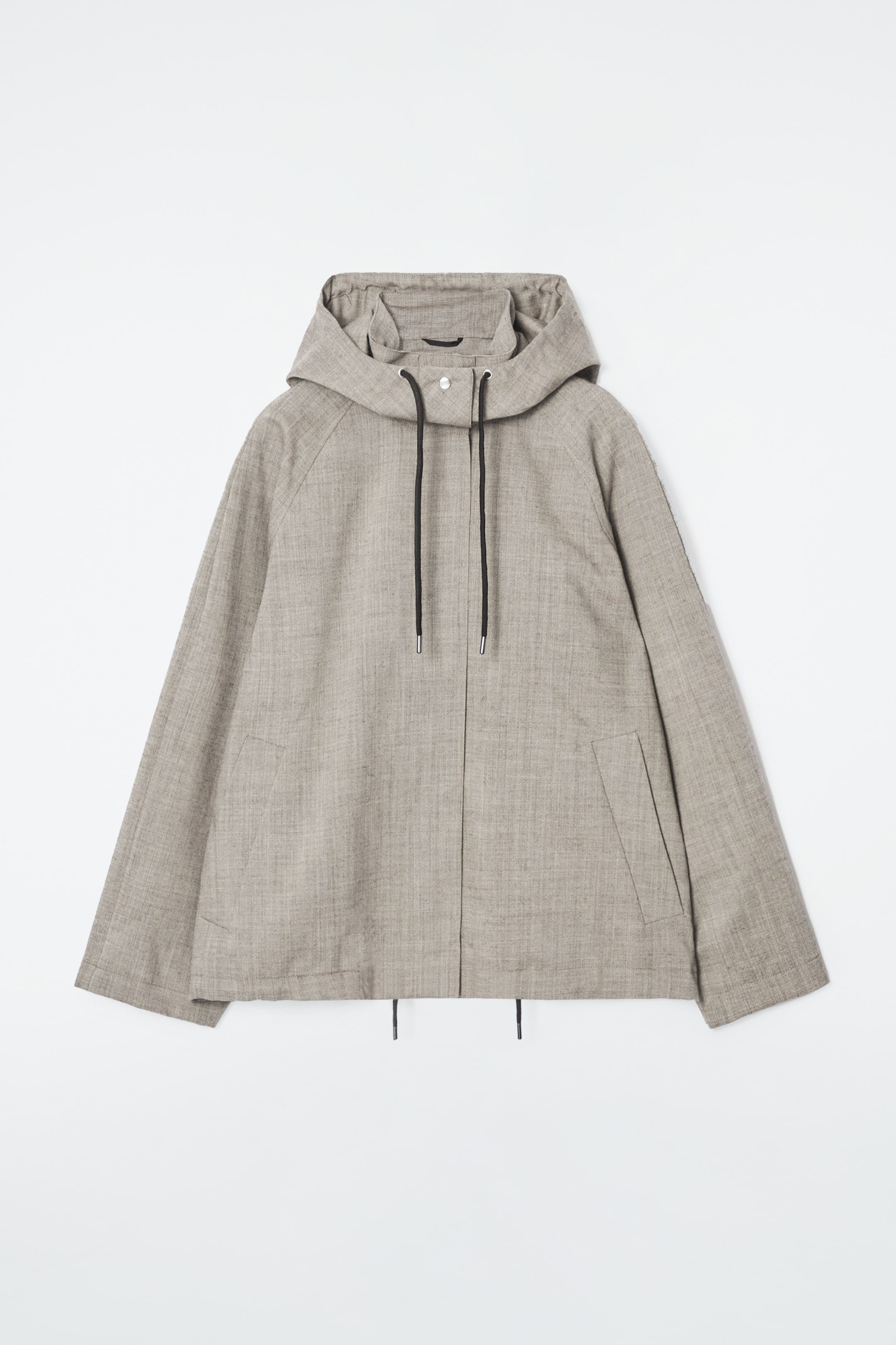 Grösseres Bild ansehen: UTILITY-JACKE AUS WOLLE MIT KAPUZE - GRAU MELIERT - DAMEN | H&M CH 1