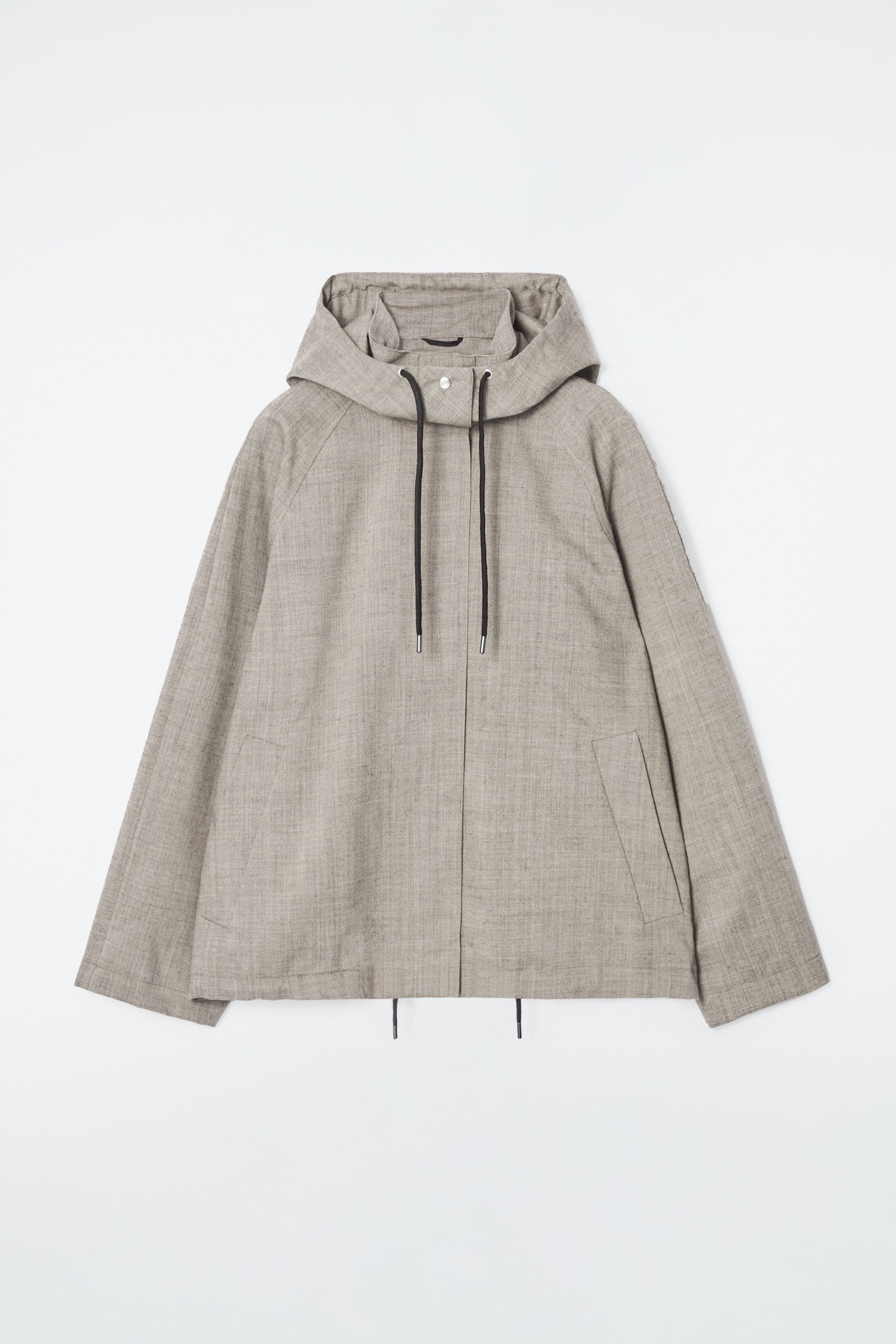 HOODED WOOL UTILITY JACKET