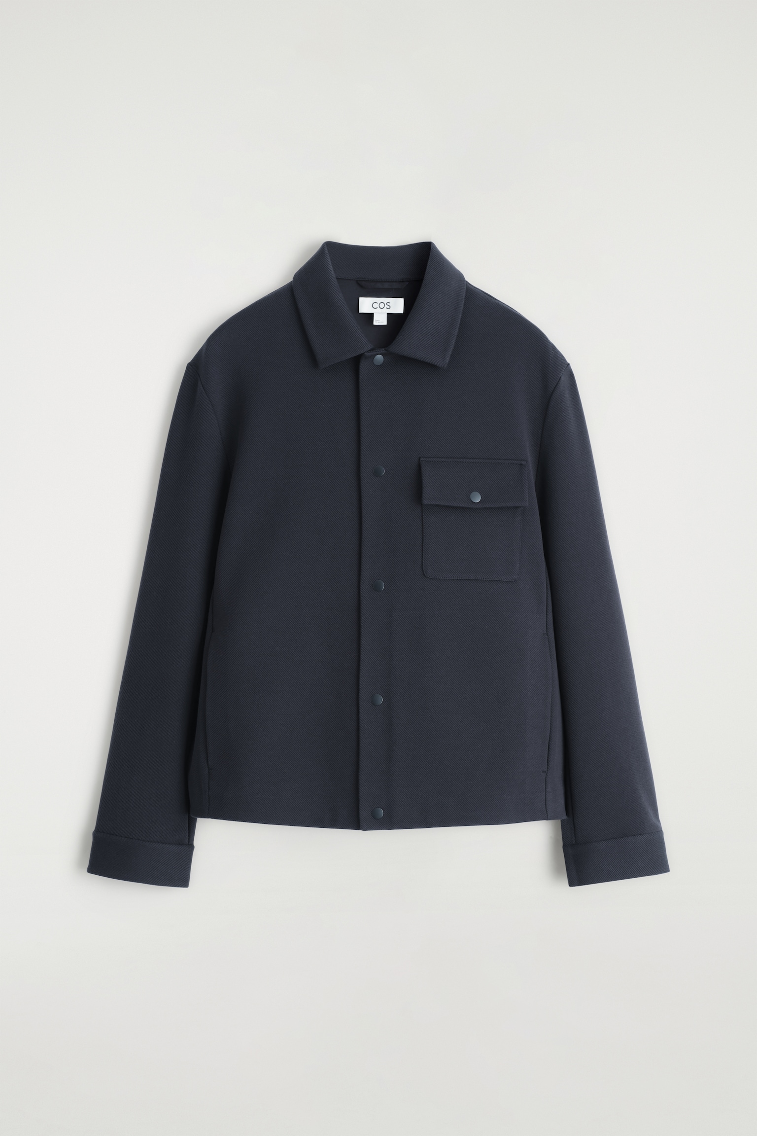 CHAQUETA CAMISERA DE PUNTO Y SARGA - AZUL MARINO/TOPO/NEGRO