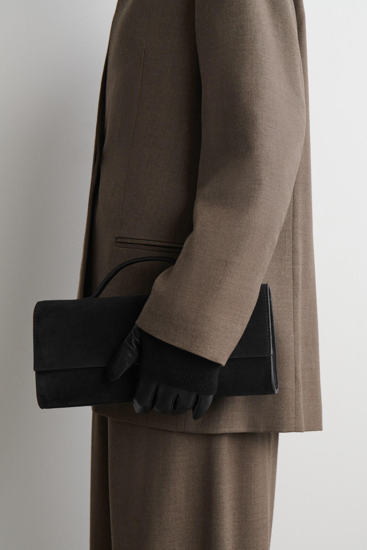 GANTS EN CUIR SUPERPOSÉS - Noir - 3