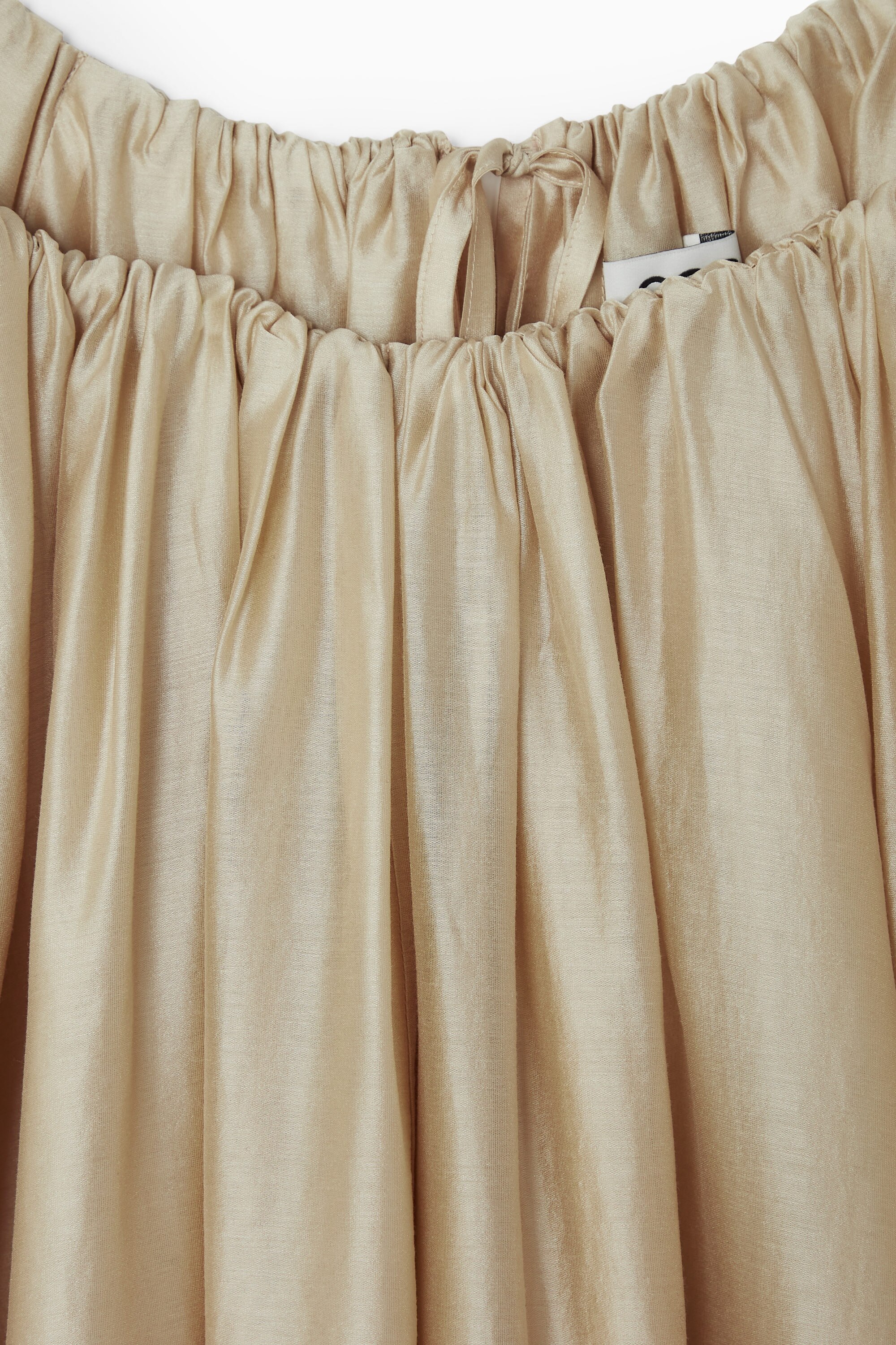 PLEATED LONG-SLEEVED MAXI DRESS - BEIGE | COS