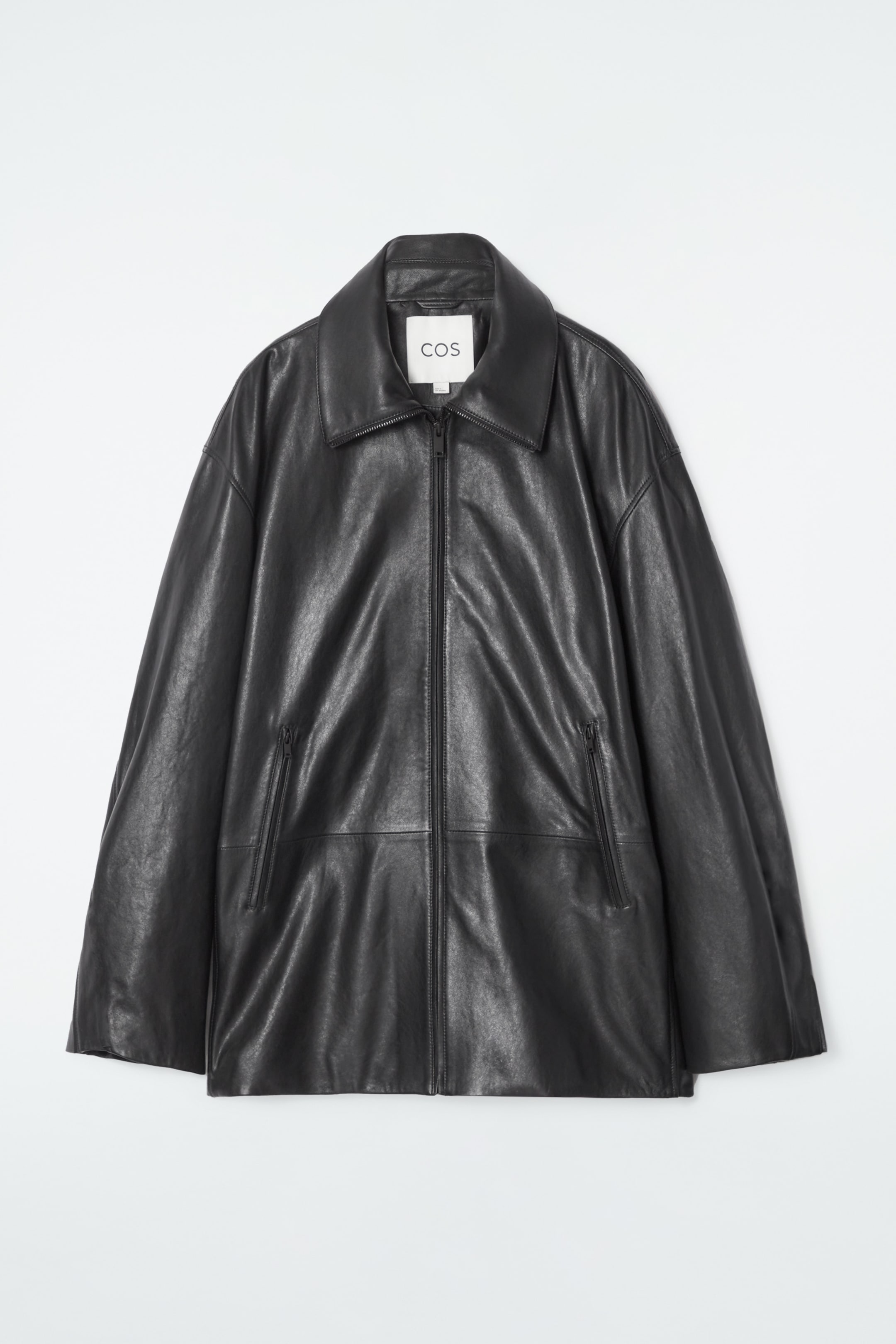 View larger image: WAISTED LEATHER TRUCKER JACKET - BLACK - Ladies | H&M GB 1