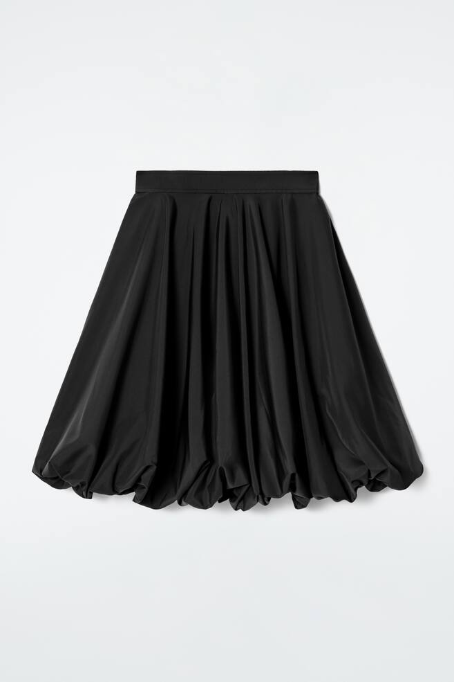 BUBBLE-HEM SKIRT - BLACK - 1