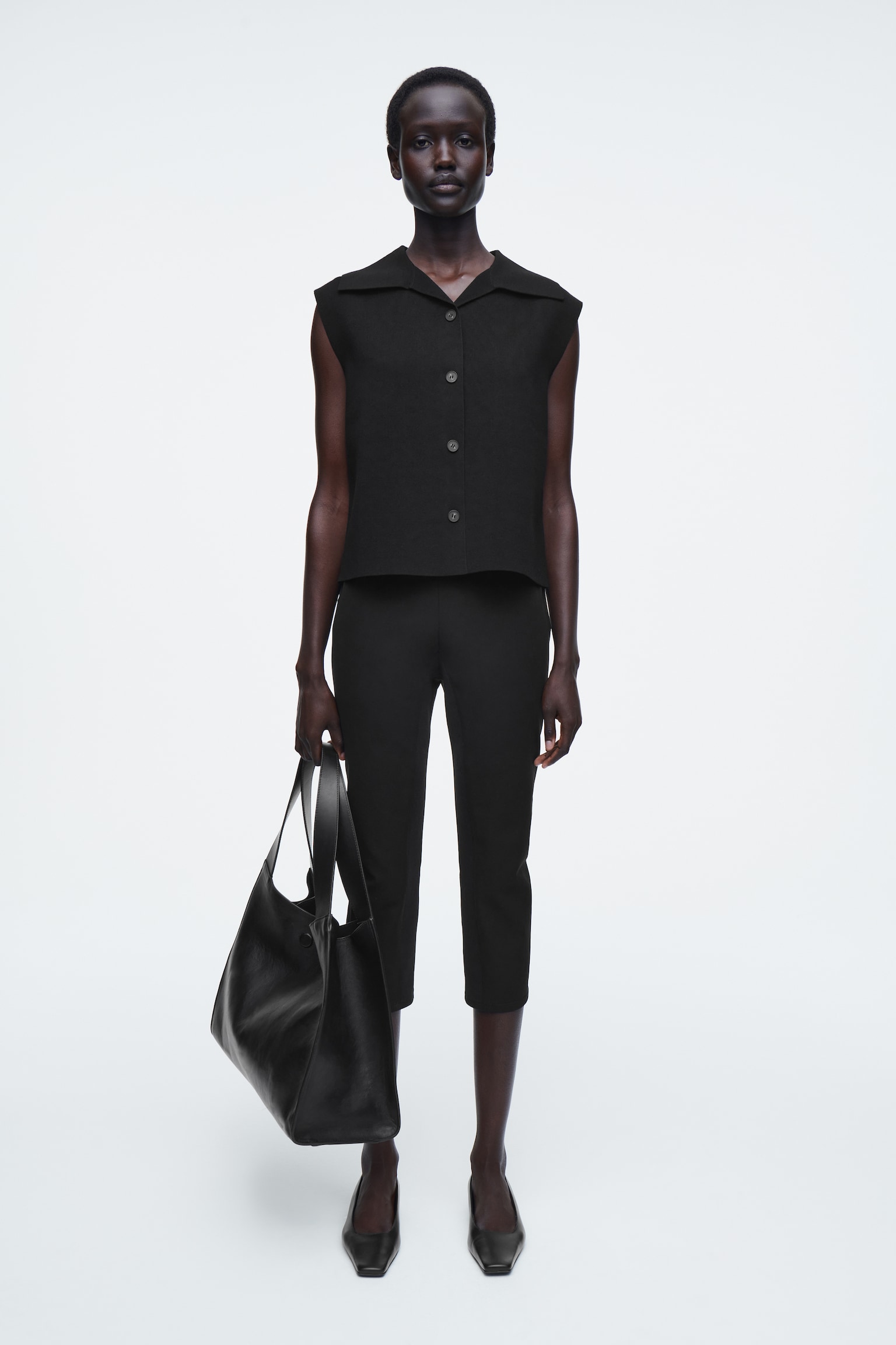 PANTALON CAPRI SLIM - NOIR - 1