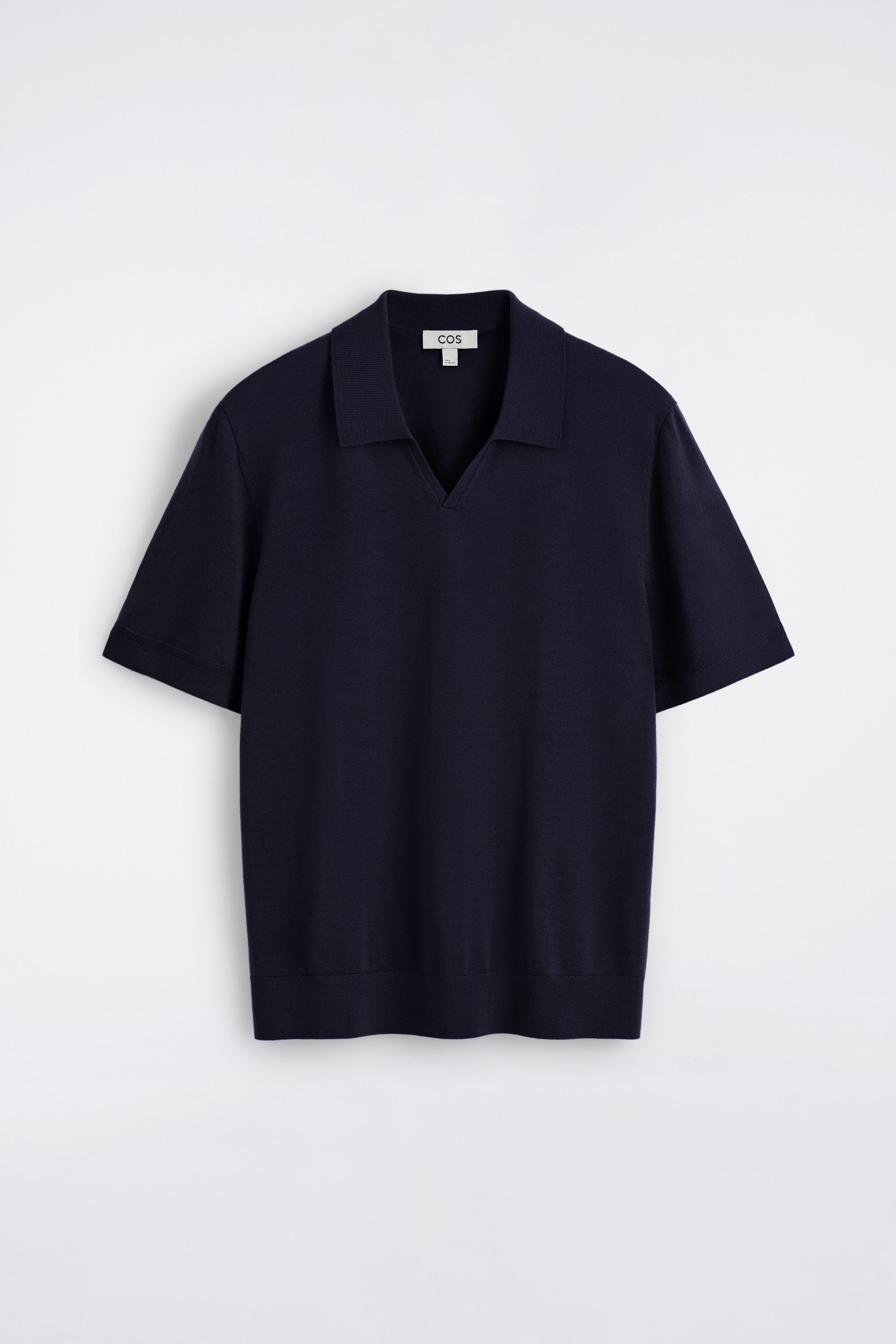OPEN-COLLAR MERINO WOOL POLO SHIRT - KHAKI | COS CA