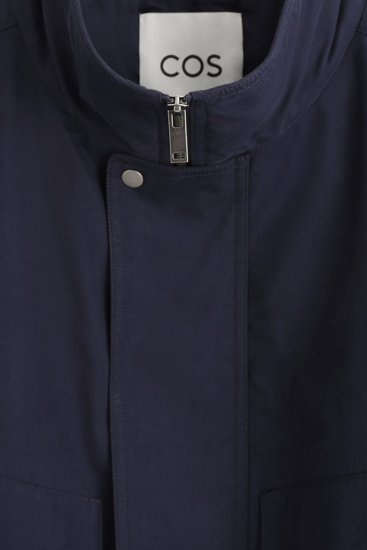 PADDED MOCK-NECK BOMBER JACKET — NAVY