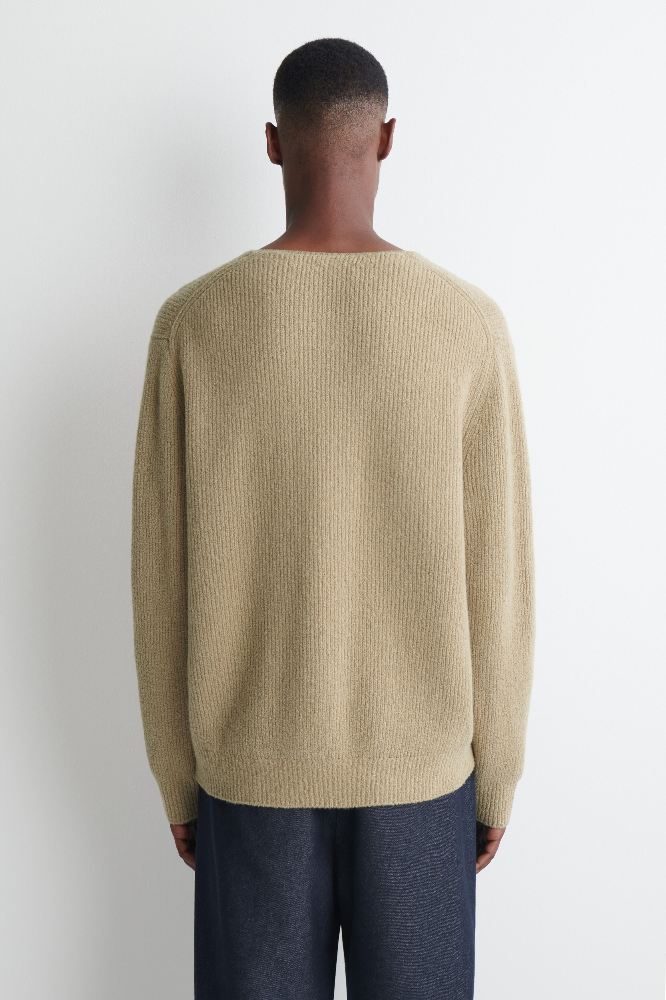 WOOL-BLEND BOUCLÉ HENLEY SWEATER - thumbnail 4