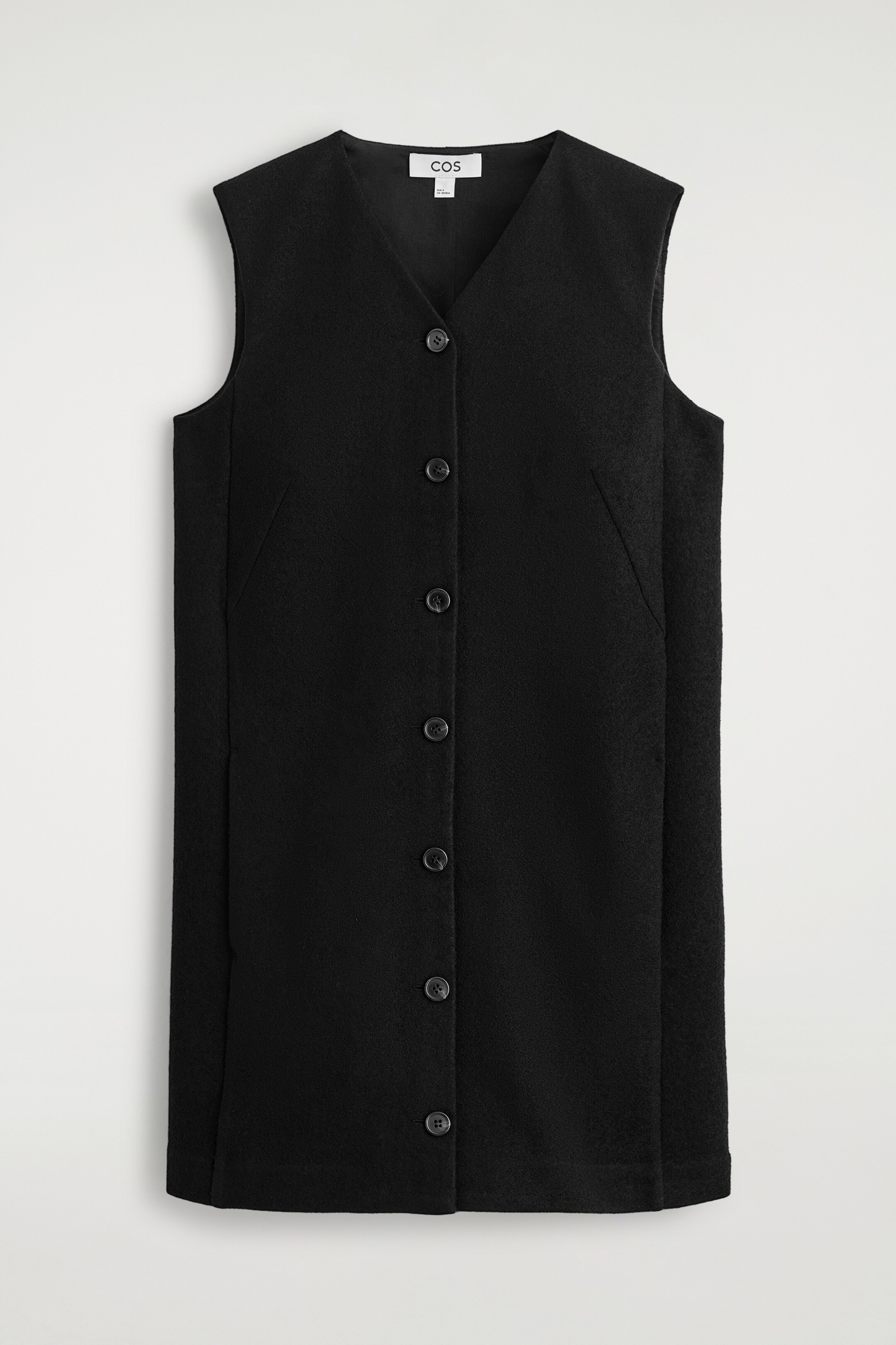 Agrandir l'image: ROBE DROITE COURTE ET BOUTONNÉE EN LAINE MÉRINOS - NOIR - FEMME | H&M FR 5