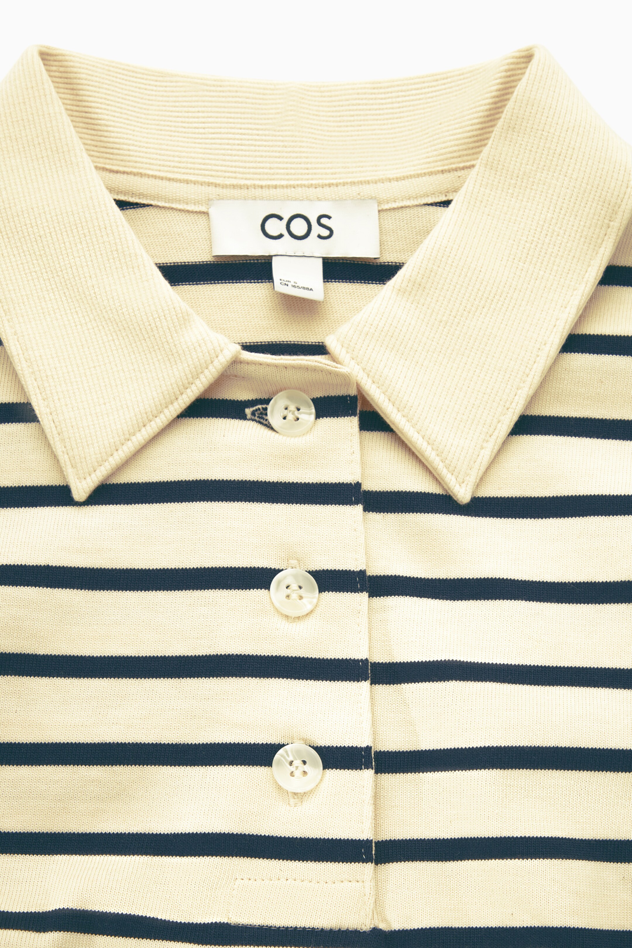 Se større billede: LONG-SLEEVED POLO SHIRT - CREAM / NAVY - DAME | H&M DK 2