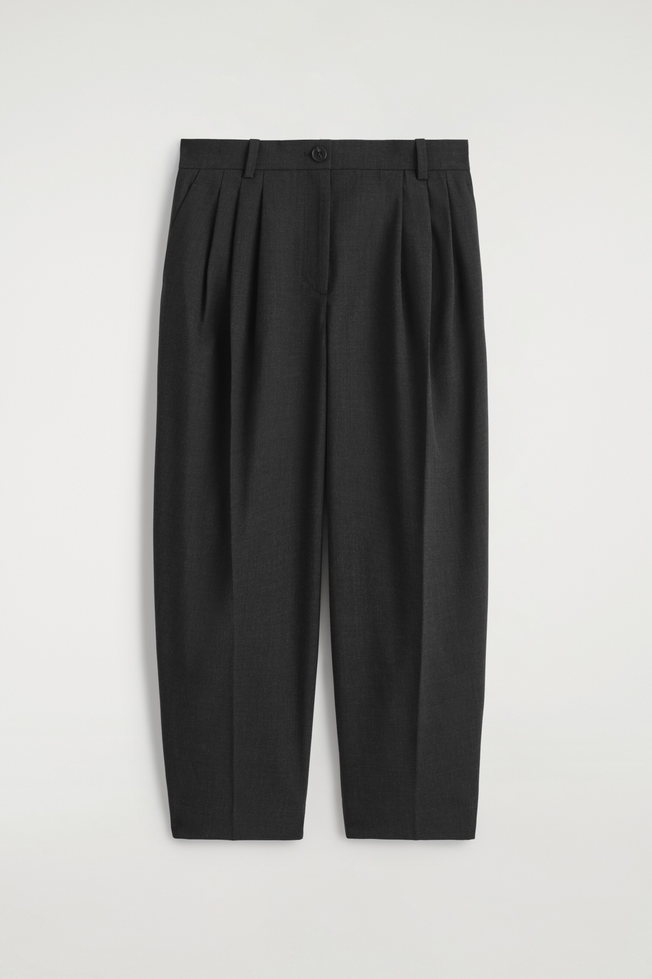 Agrandir l'image: PANTALON BARREL À PLIS EN LAINE - CHARBON - FEMME | H&M CH 5