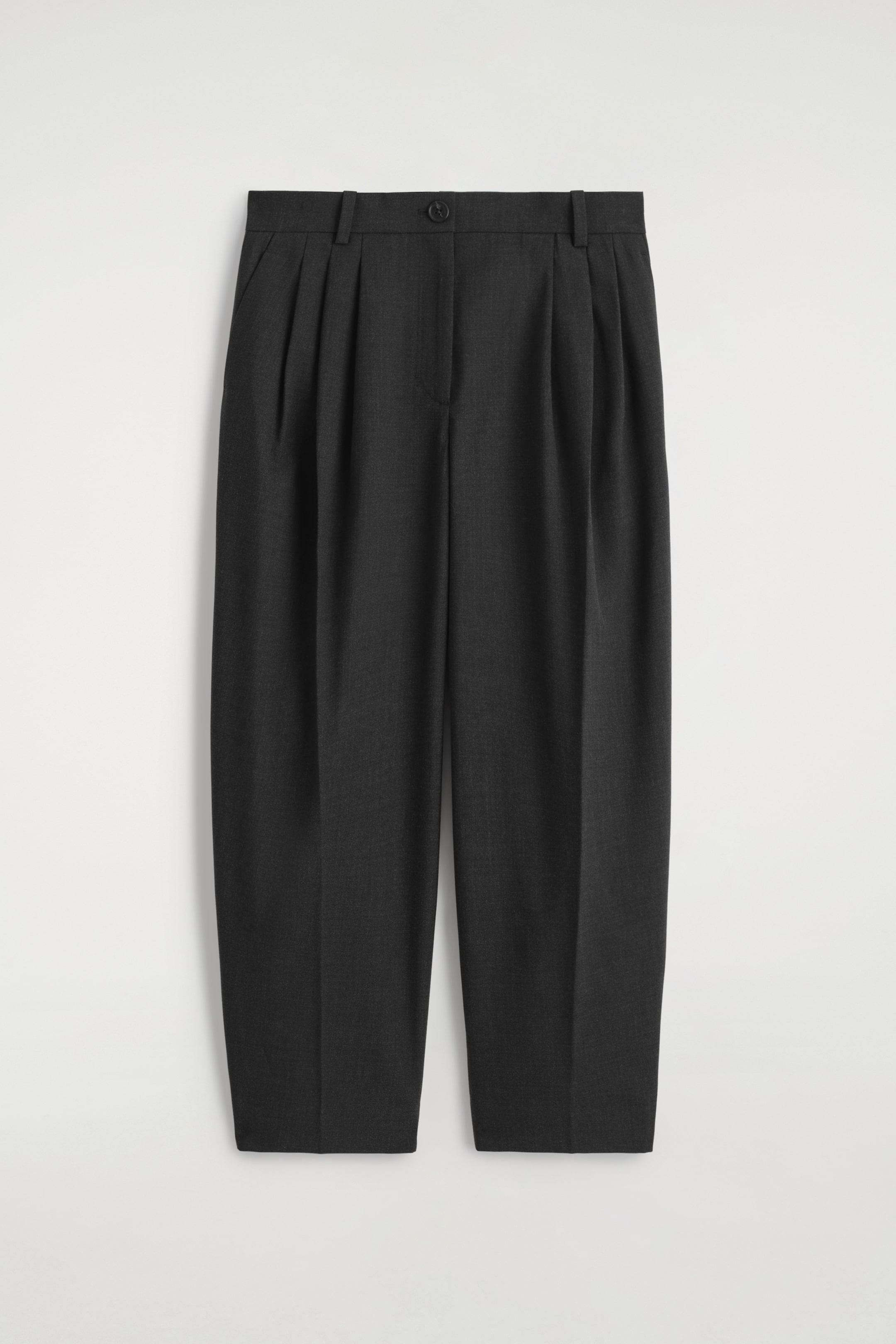 Grösseres Bild ansehen: WOLLHOSE MIT BARREL-BEIN UND FALTEN - SCHWARZ - DAMEN | H&M CH 5