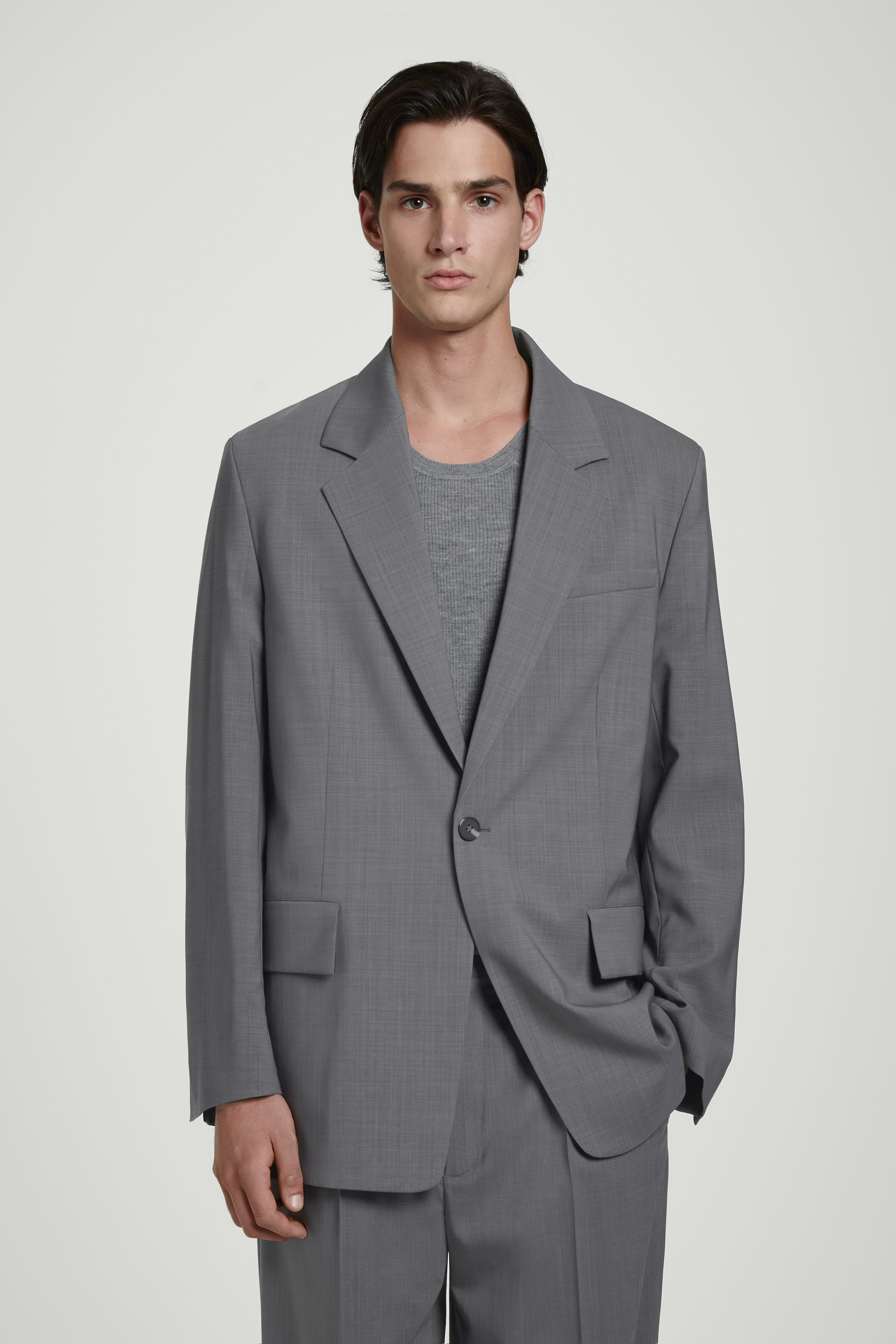 FLUID LIGHTWEIGHT WOOL BLAZER - GRAY | COS