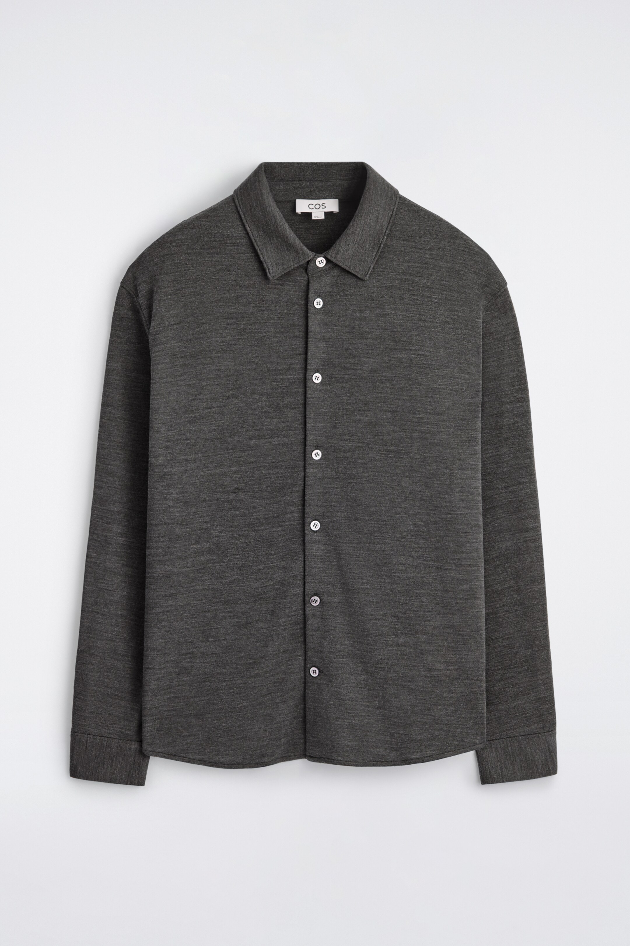 View larger image: WOOL-BLEND JERSEY SHIRT - DARK-GREY MÉLANGE - Men | H&M GB 6