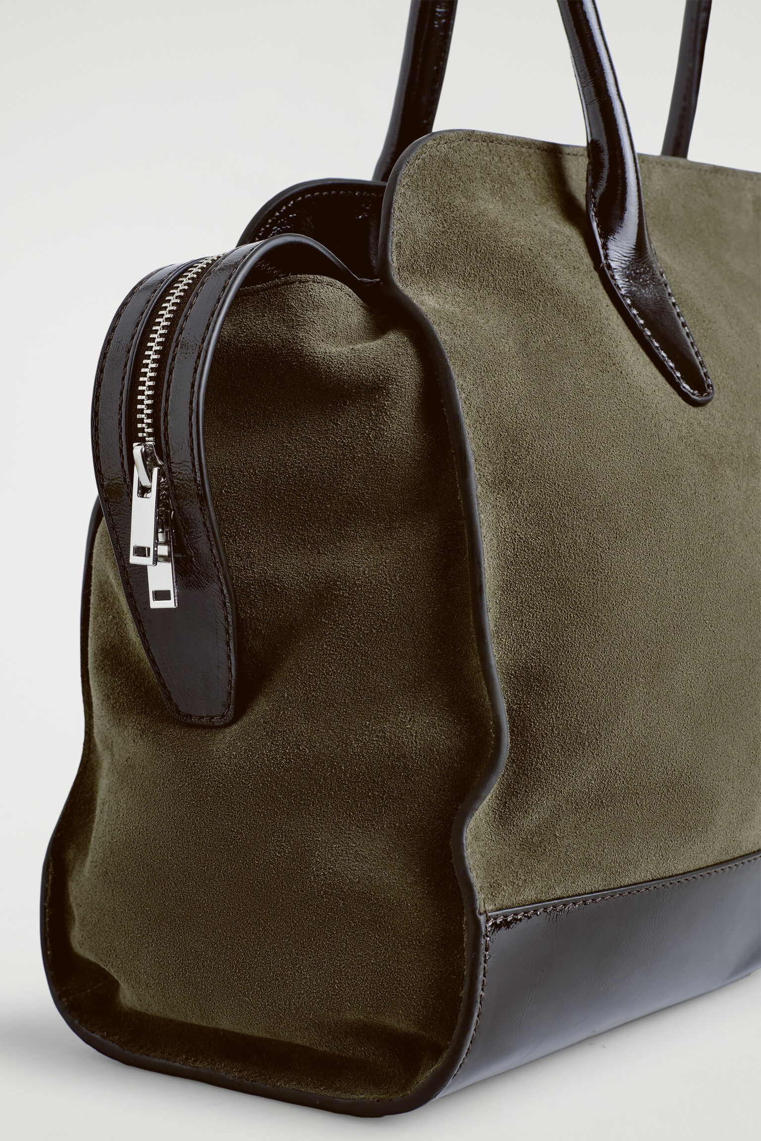 AVENUE TOTE BAG - SUEDE - TAUPE / DARK BROWN - 5