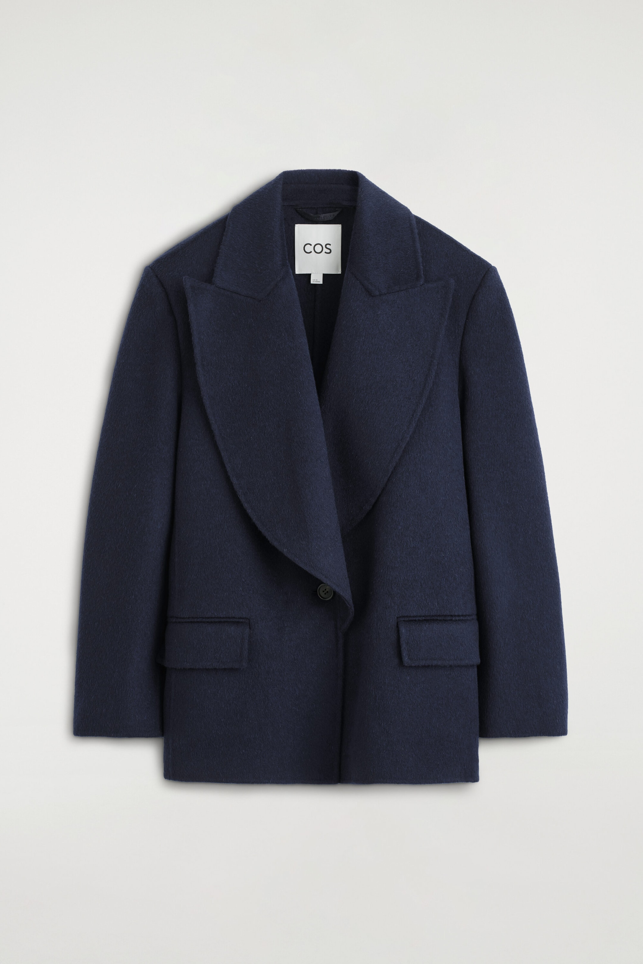 TAILORED DRAPED WOOL-BLEND BLAZER