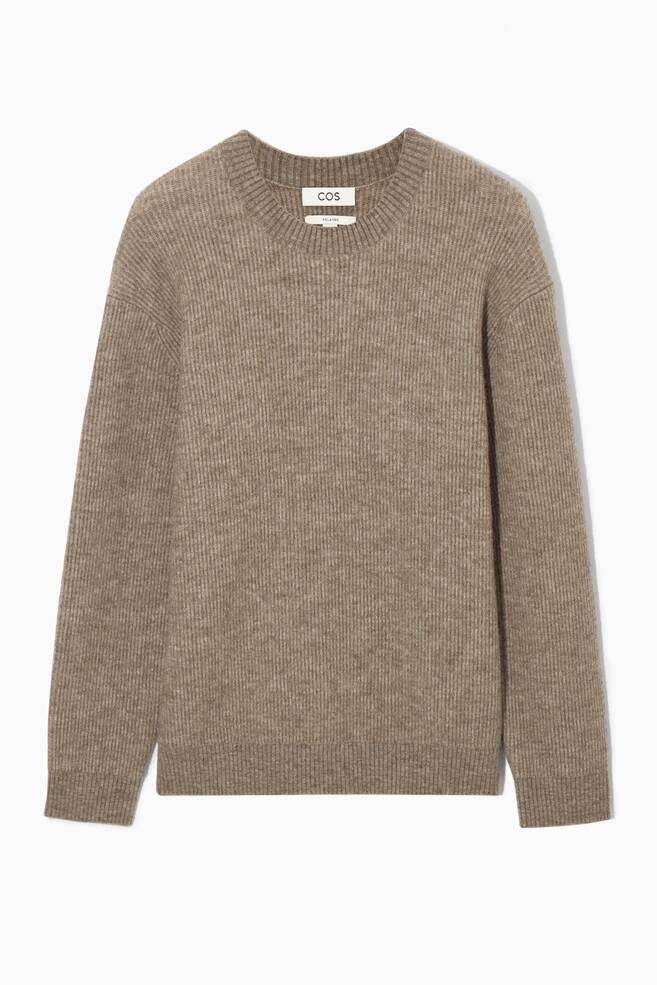 TEXTURED WOOL-BLEND JUMPER - CAMEL MÉLANGE - 1