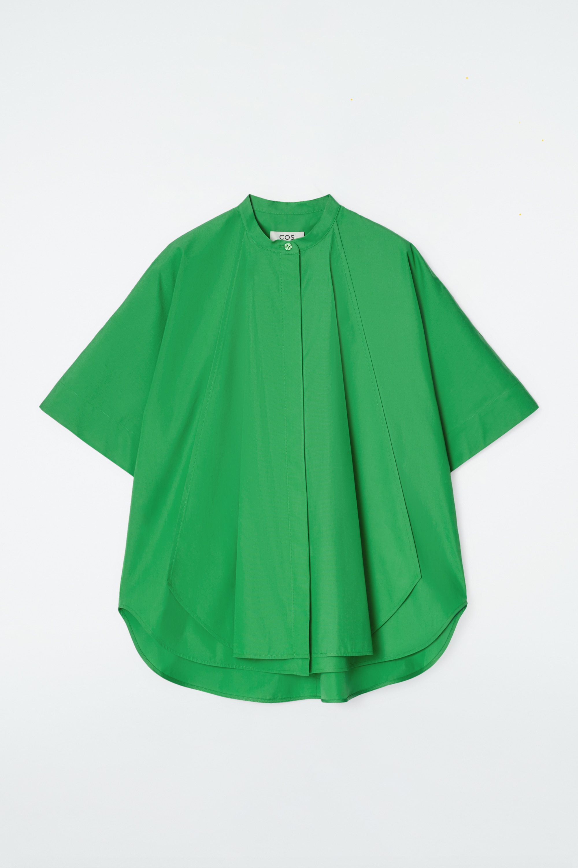 OVERSIZED-HEMD AUS BAUMWOLLE MIT ABGERUNDETEM SAUM - GRÜN/WEISS