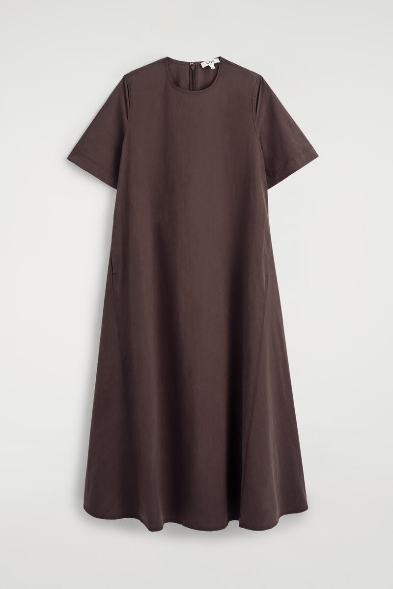 Raw-Cut Cotton Midi Dress