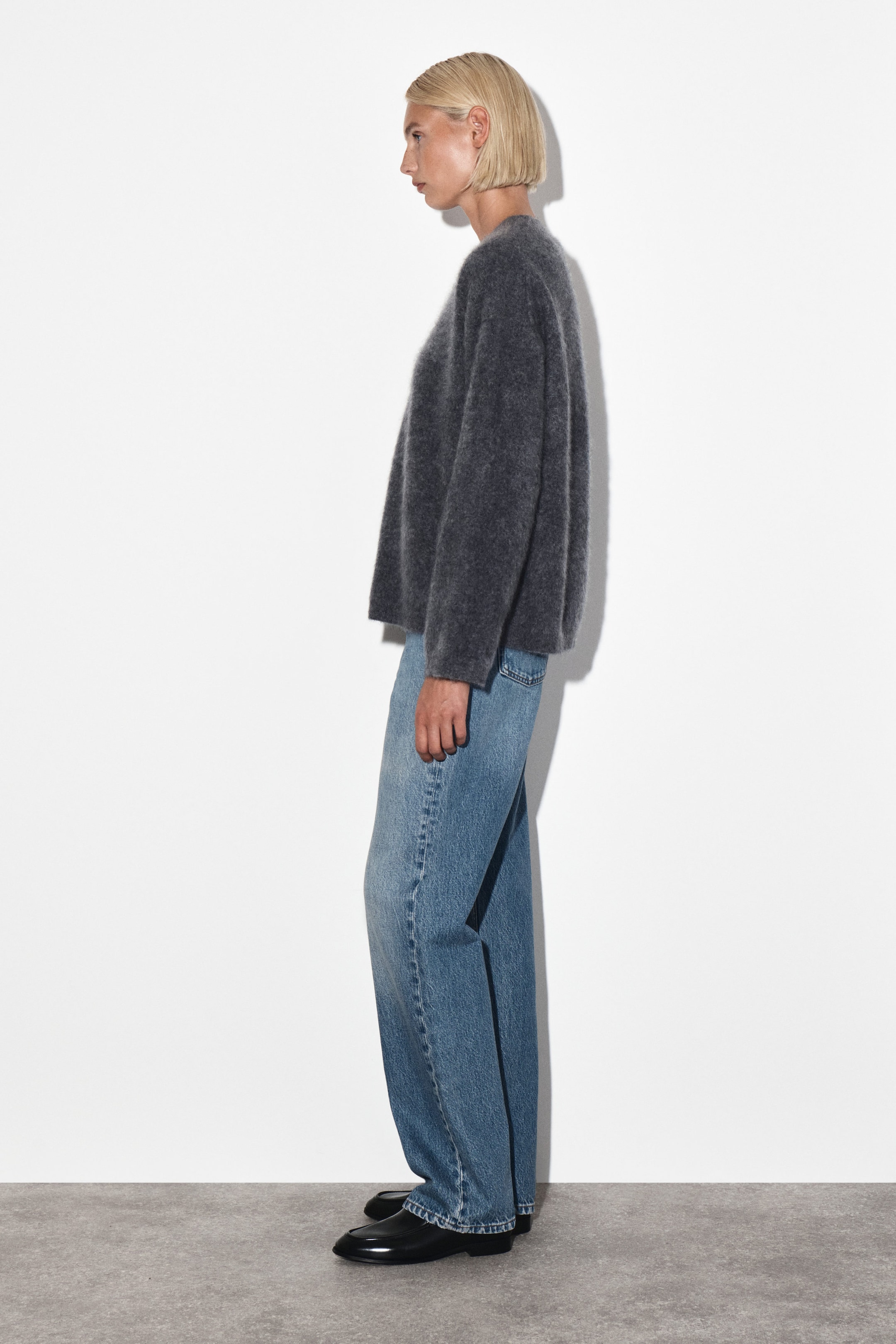 BRUSHED-CASHMERE CREW-NECK JUMPER