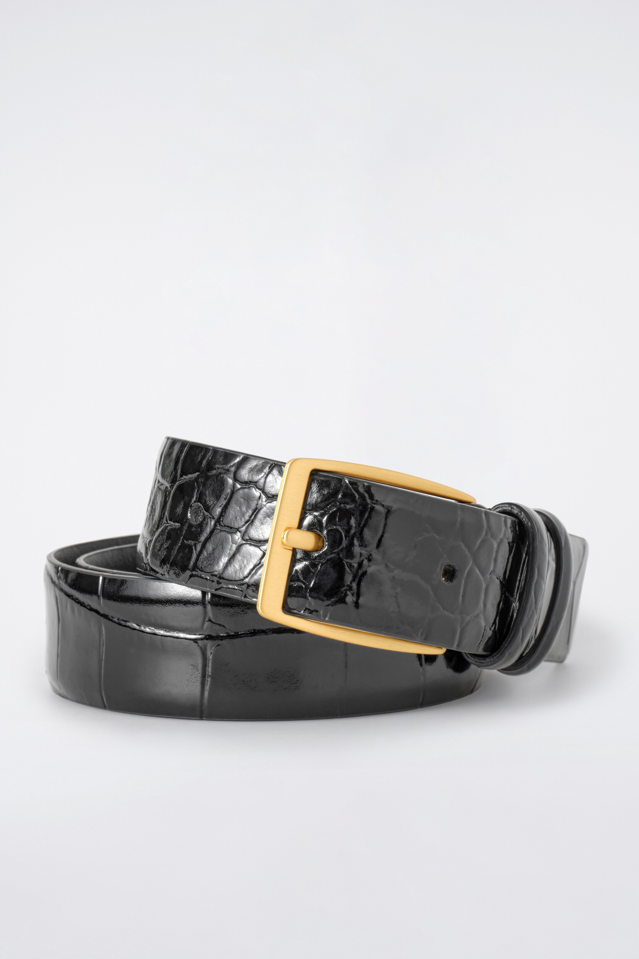 View larger image: CROC-EMBOSSED LEATHER BELT - BLACK - Ladies | H&M GB 4