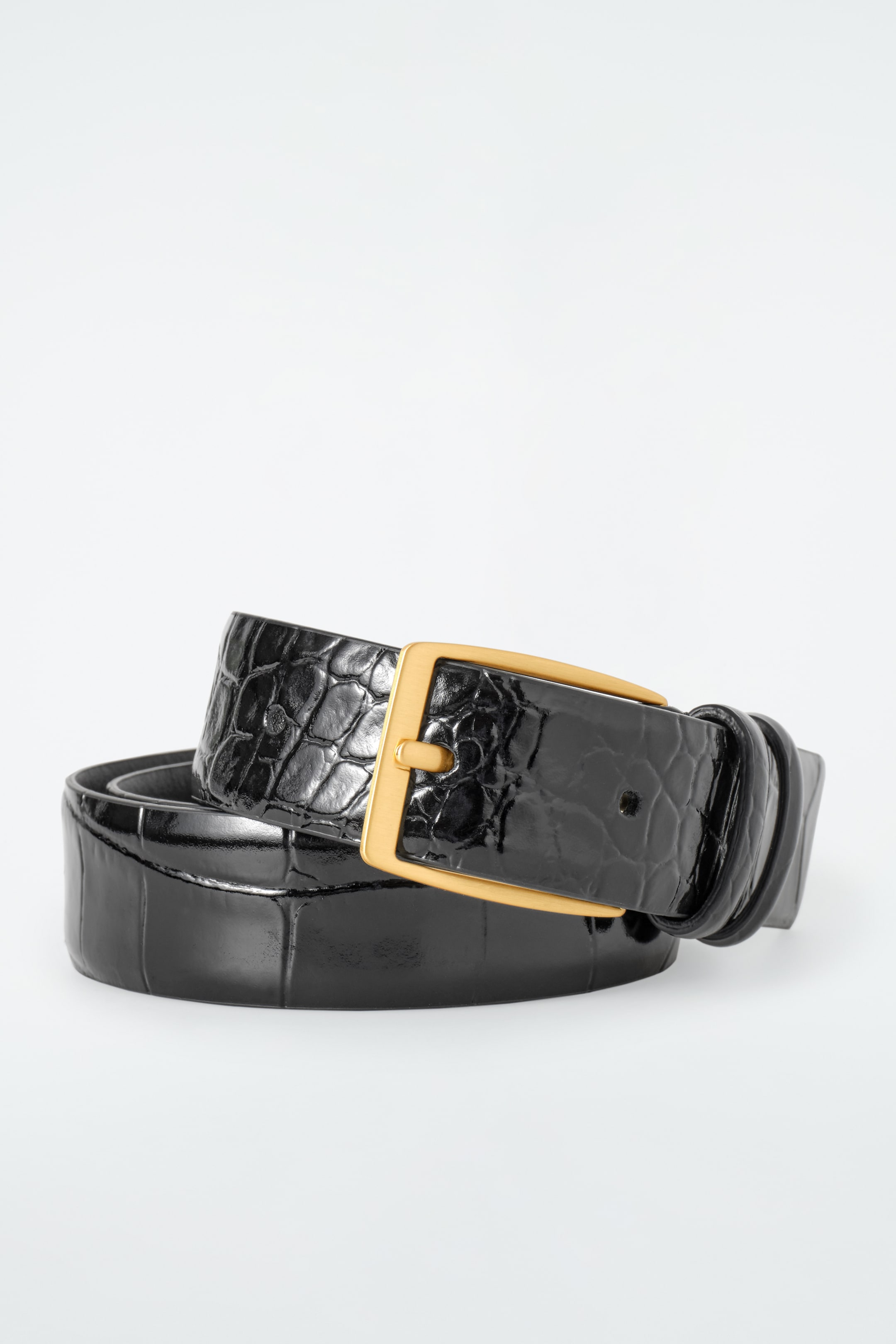 View larger image: CROC-EMBOSSED LEATHER BELT - BLACK - Ladies | H&M GB 4
