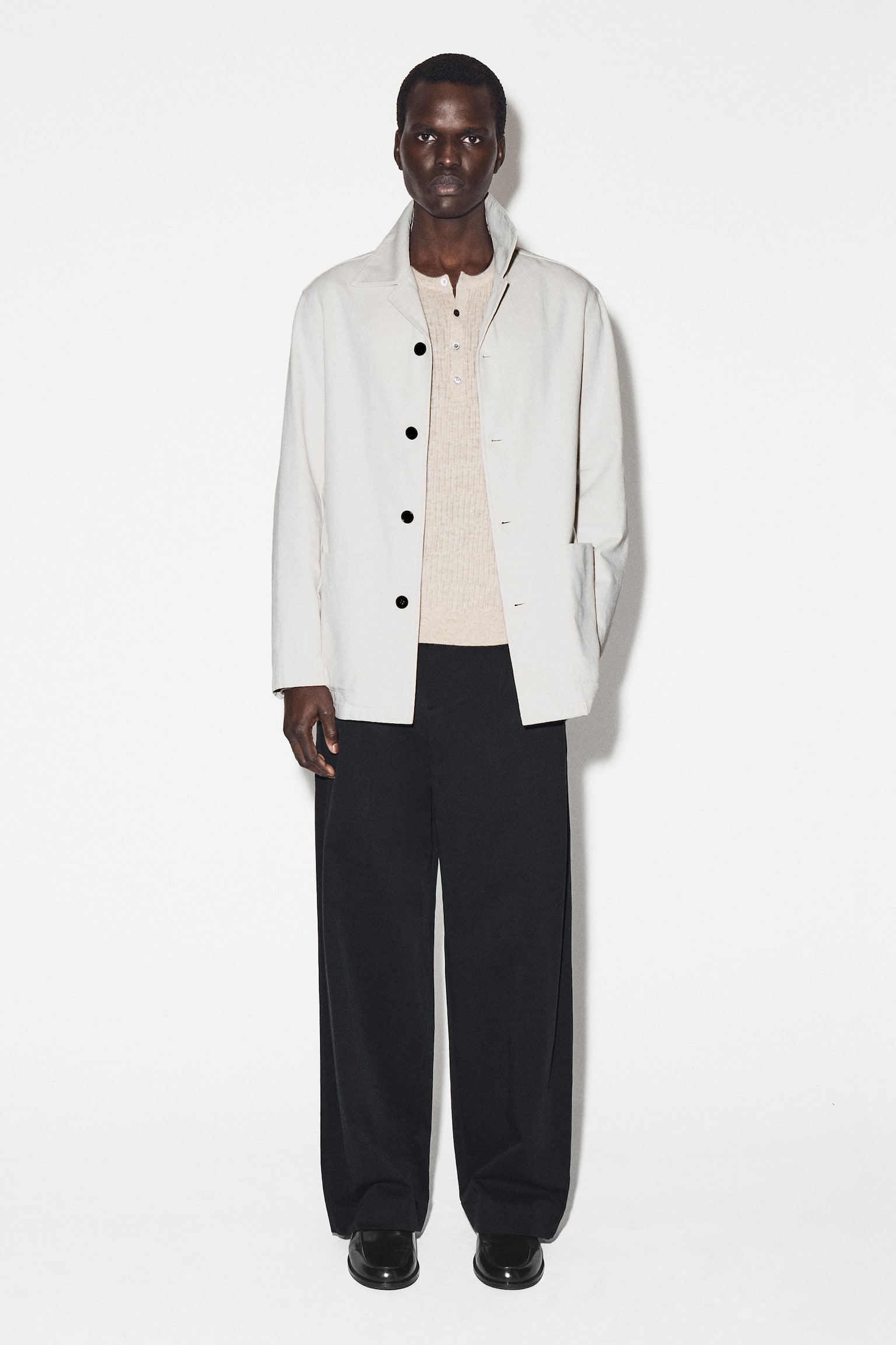 עליונית מג'ינס - שמנת/אינדיגו - 4