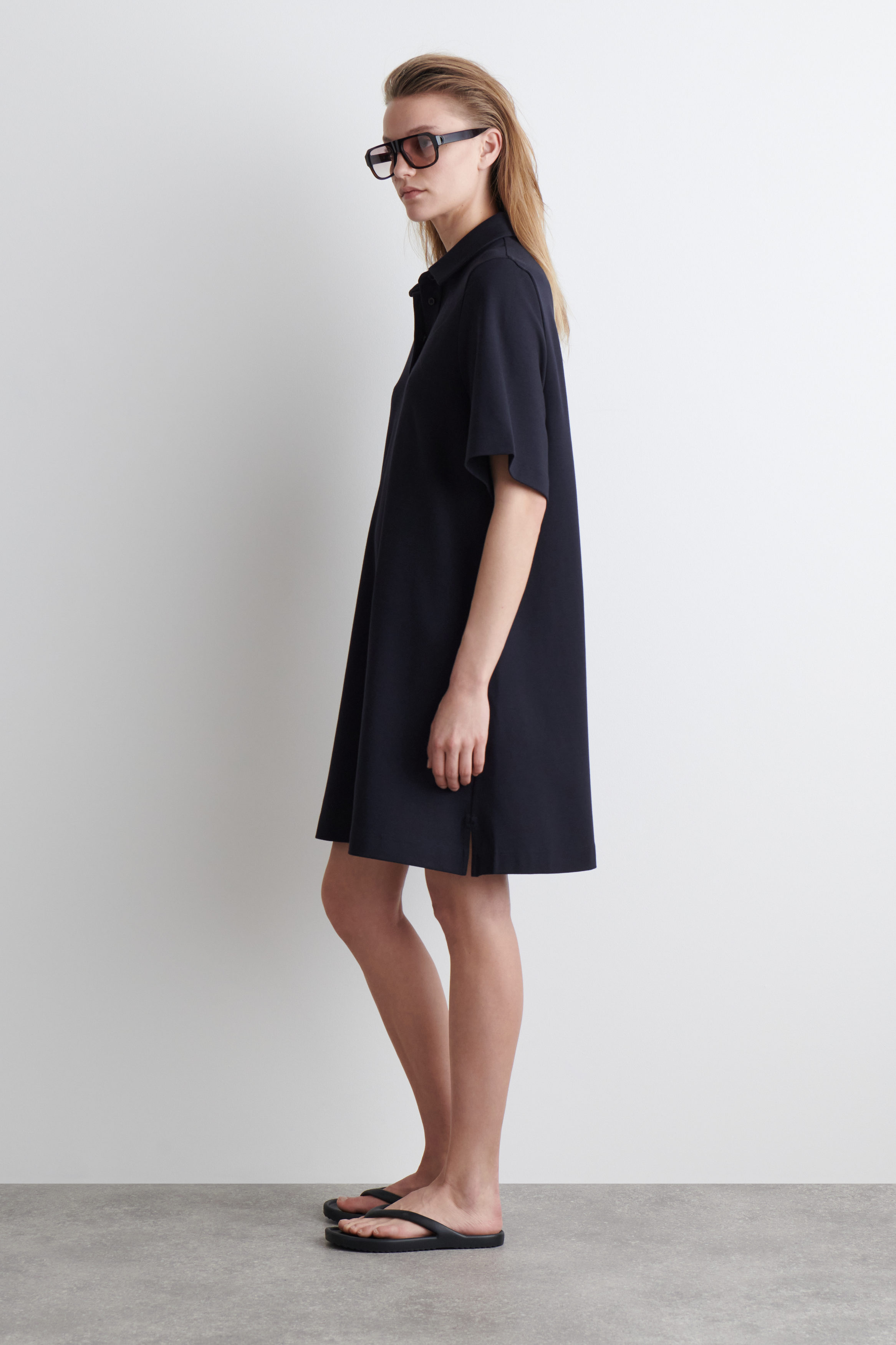JERSEY POLO MINI DRESS - NAVY | COS US JERSEY POLO MINI DRESS - NAVY | COS US