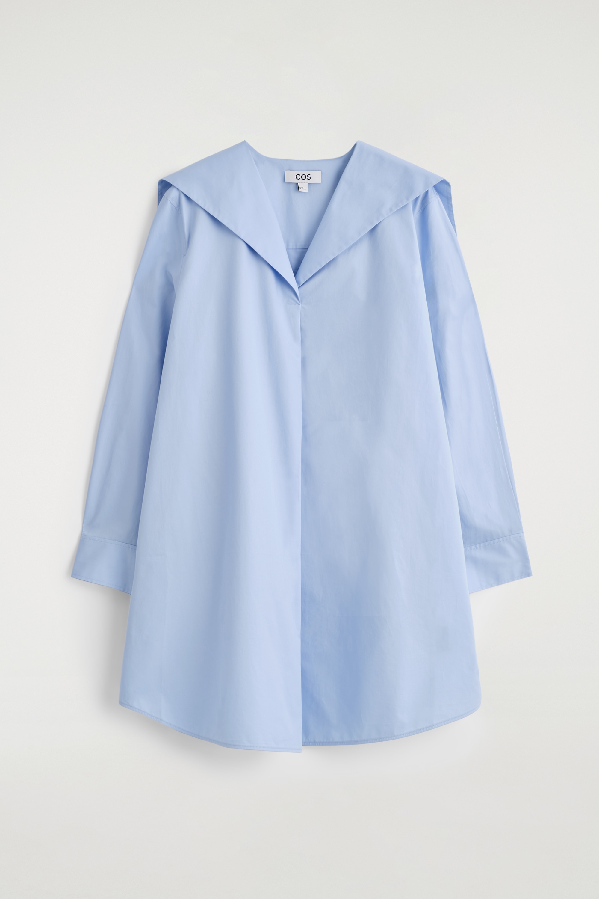 Mini šaty z bavlny s námořnickým límcem - SVĚTLE MODRÁ/Vyprané černá