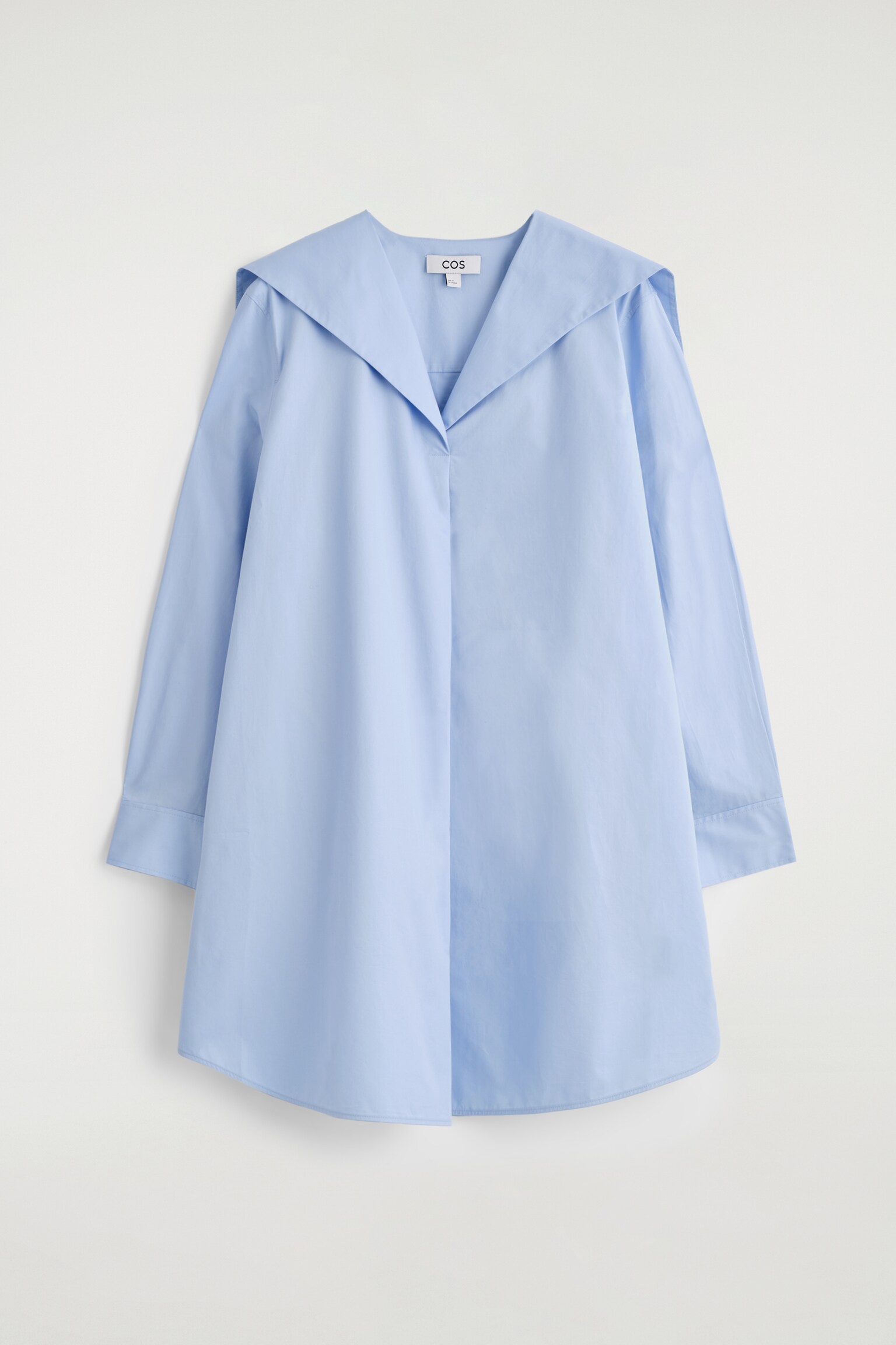 VESTIDO DE ALGODÓN CON CUELLO MARINERO - AZUL CLARO/WASHED BLACK - 2