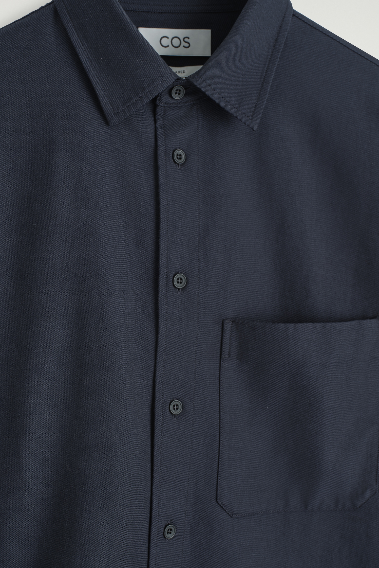 CAMISA HOLGADA DE SARGA - AZUL MARINO/TOPO / RAYAS - 4