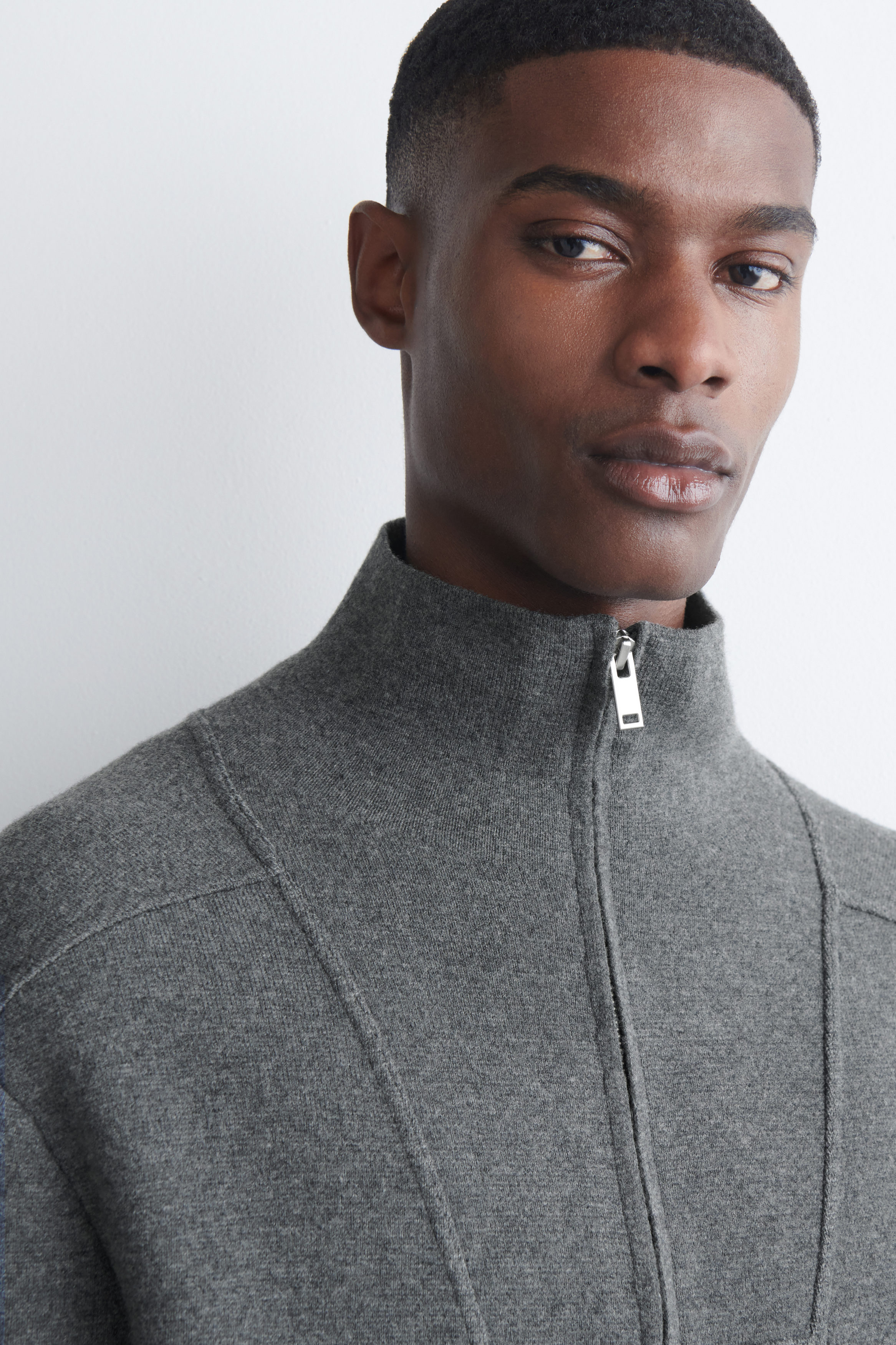 MERINO WOOL ZIP-UP TRACK JACKET - GRAY | COS US