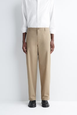 COTTON REGULAR-FIT STRAIGHT-LEG CHINOS — BEIGE 4