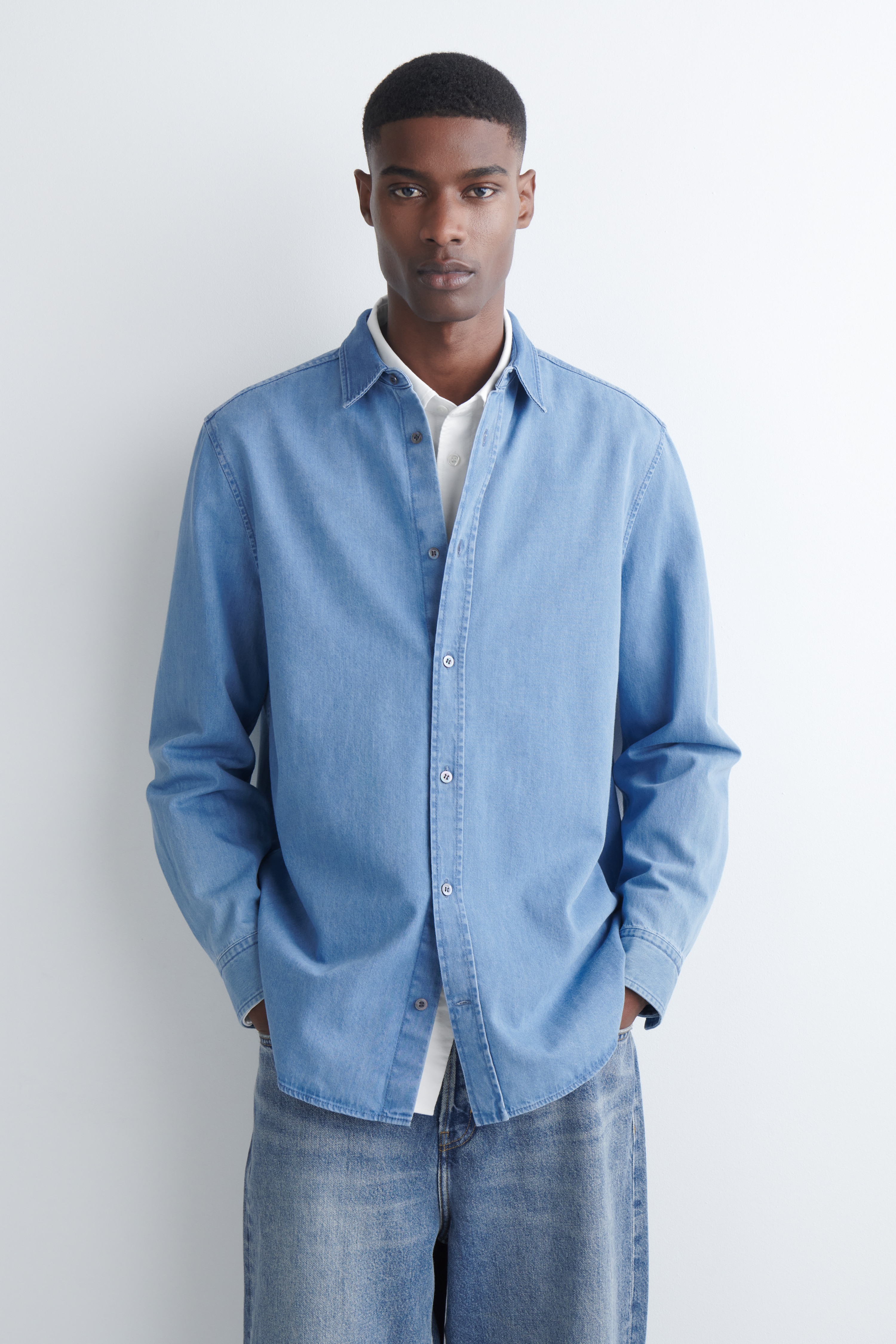 CHEMISE EN DENIM - BLEU