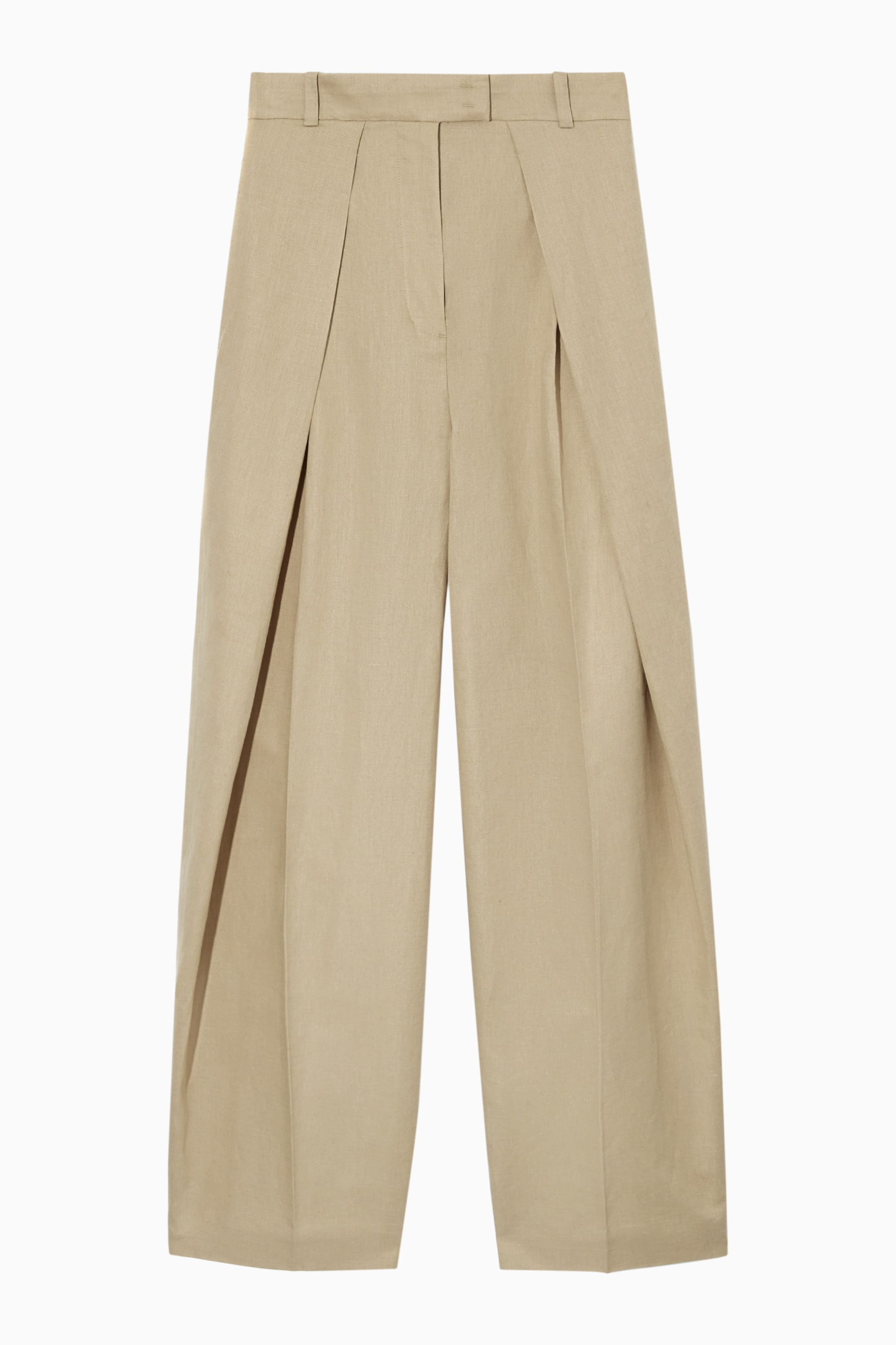 RELAXEDTAILOREDLINENWIDE-LEGTROUSERS