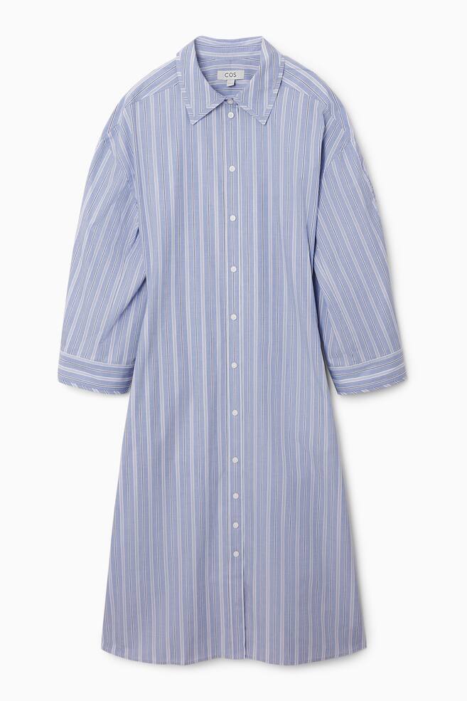 PINSTRIPED SHIRT DRESS - BLUE / STRIPED - 1