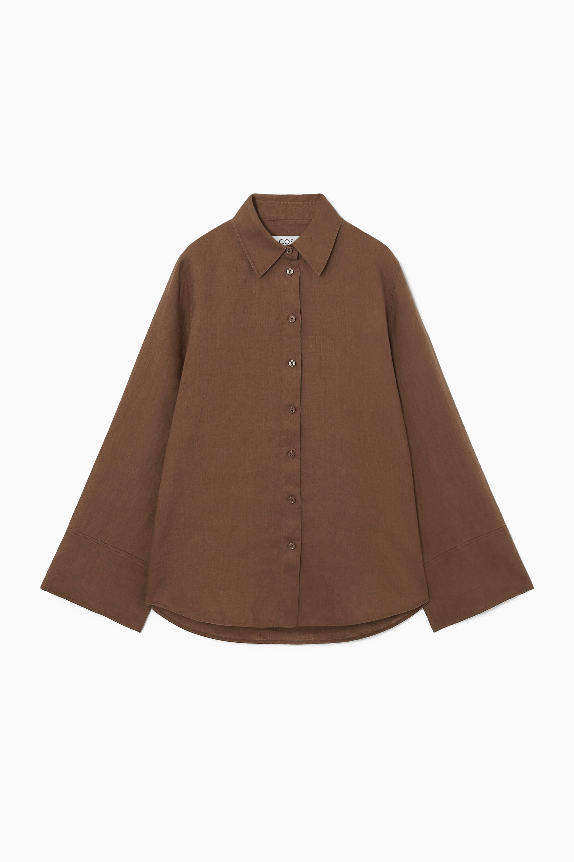Luamoda Ombrecheck Wide Shirt（BROWN） Oversized Island Textured Button Up Shirt - Brown Combo