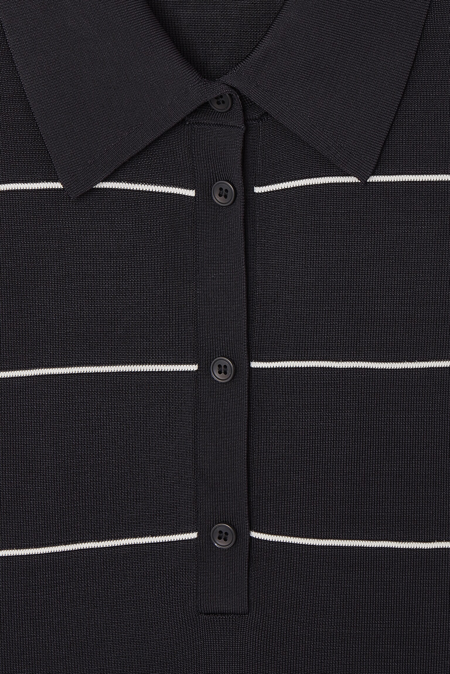 STRIPED KNITTED POLO SHIRT - NAVY / STRIPED/DARK ORANGE / STRIPED - 2