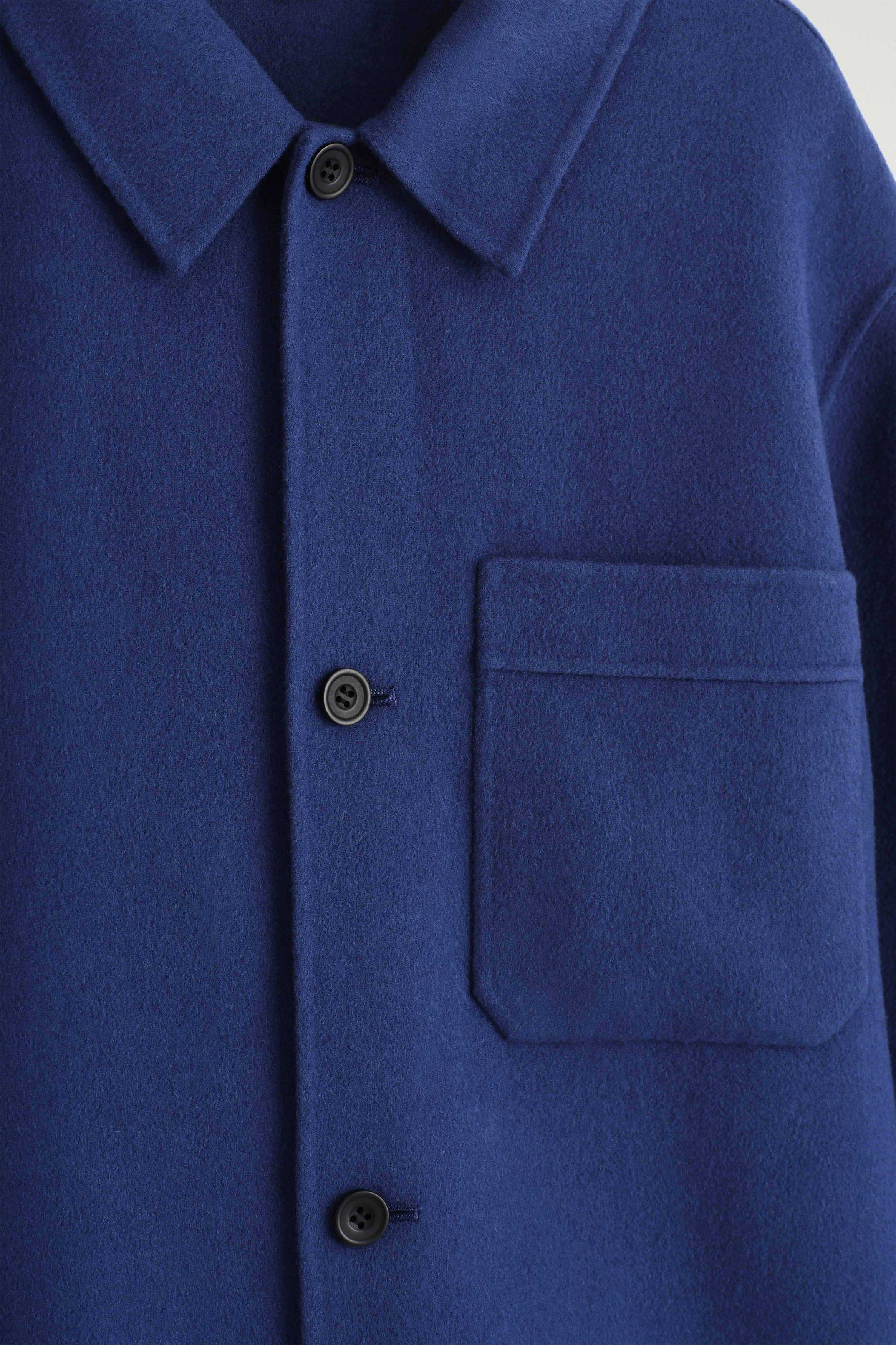 ジャケット・アウター COS Wool Textured Overshirt Navy S RELAXED-FIT WOOL OVERSHIRT - NAVY | COS