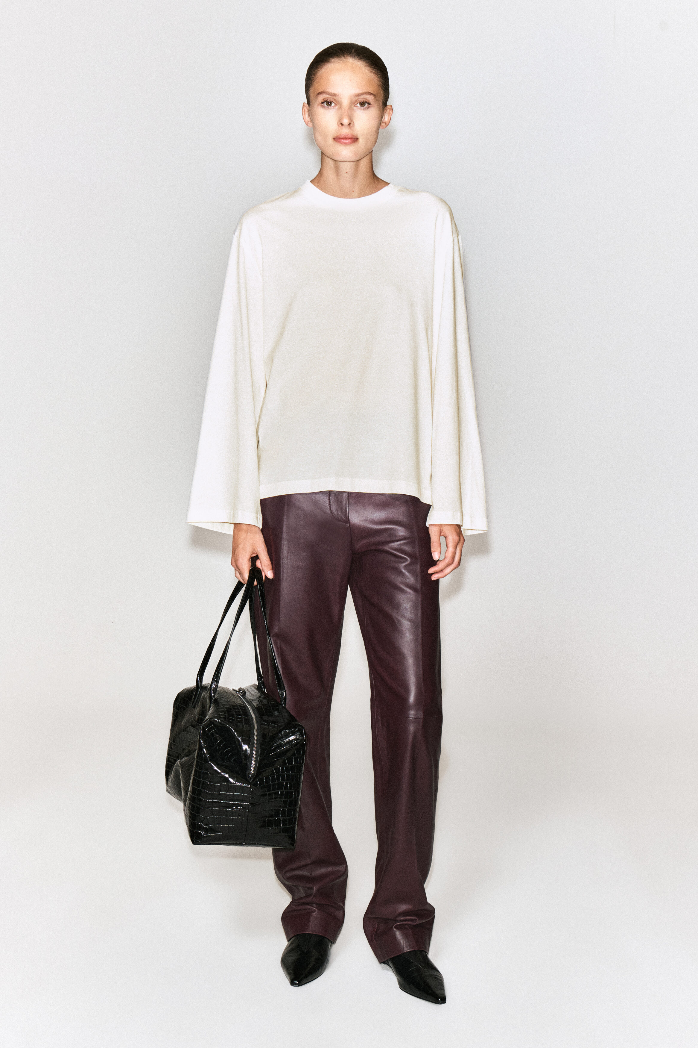 BRUSHED-COTTON LONG-SLEEVED T-SHIRT thumbnail 3