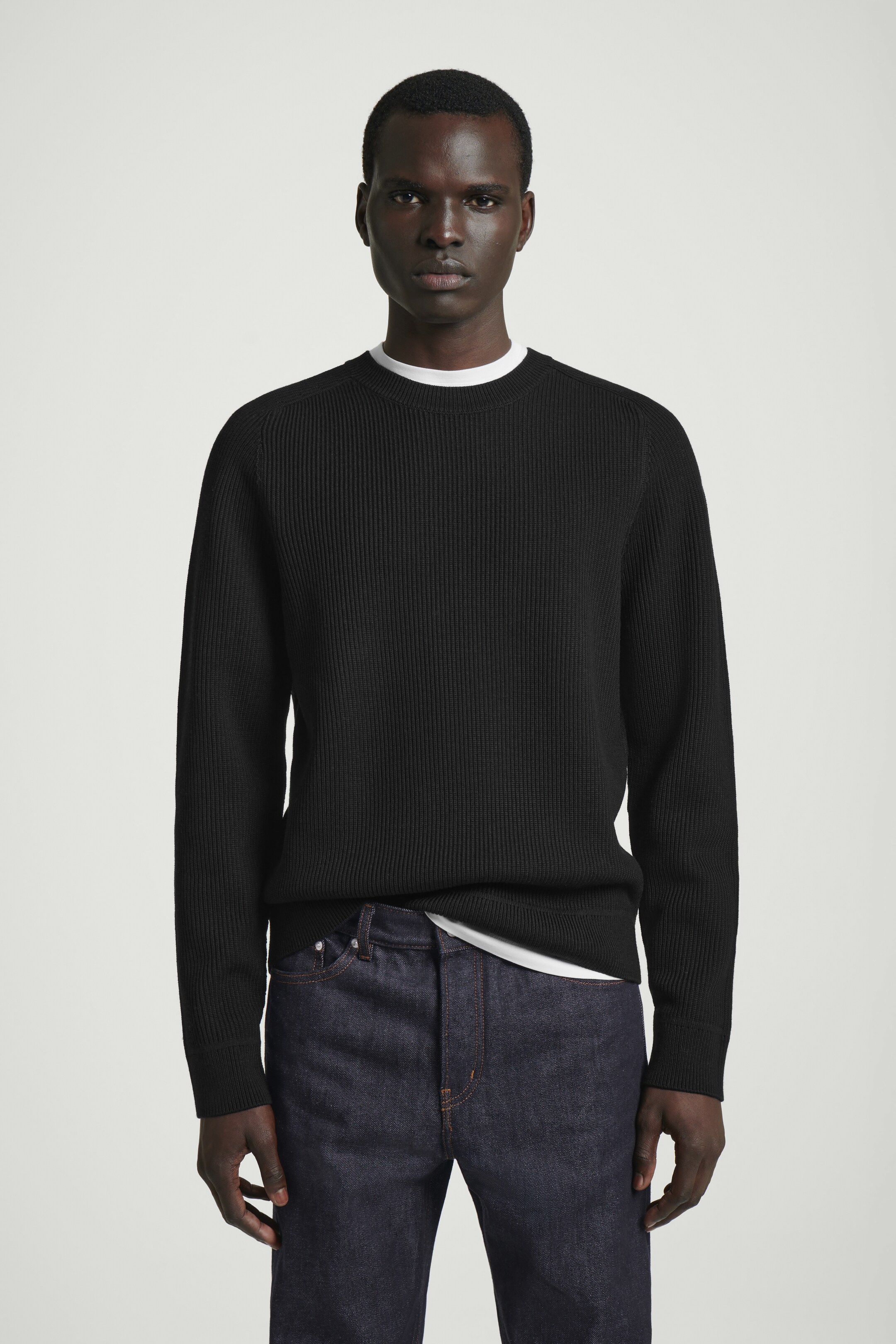 Ingrandisci l'immagine: RIBBED MERINO WOOL JUMPER - BLACK - UOMO | H&M CH 1