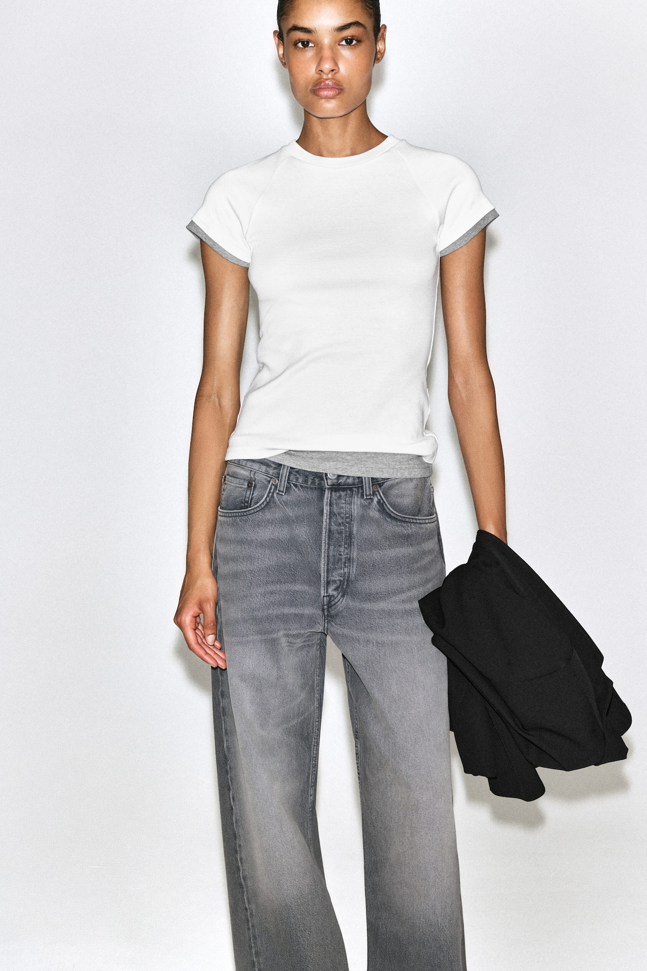 FACADE STRAIGHT-LEG JEANS — FADED BLACK