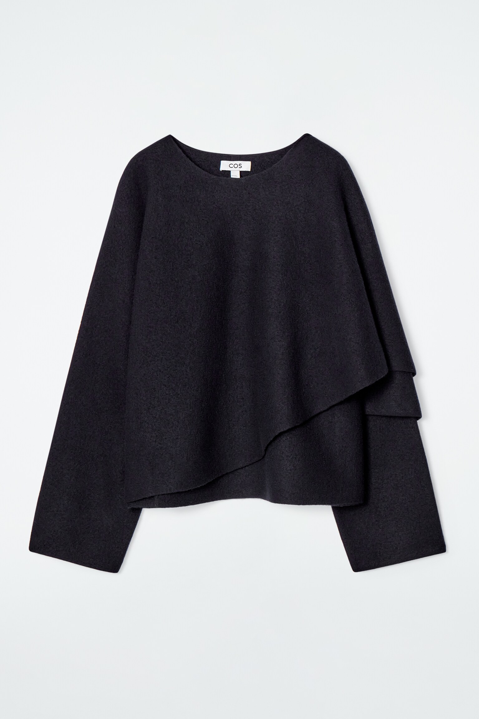 VLNENÝ PLÁŠŤ S DETAILOM ŠÁLU - TMAVOMODRÁ