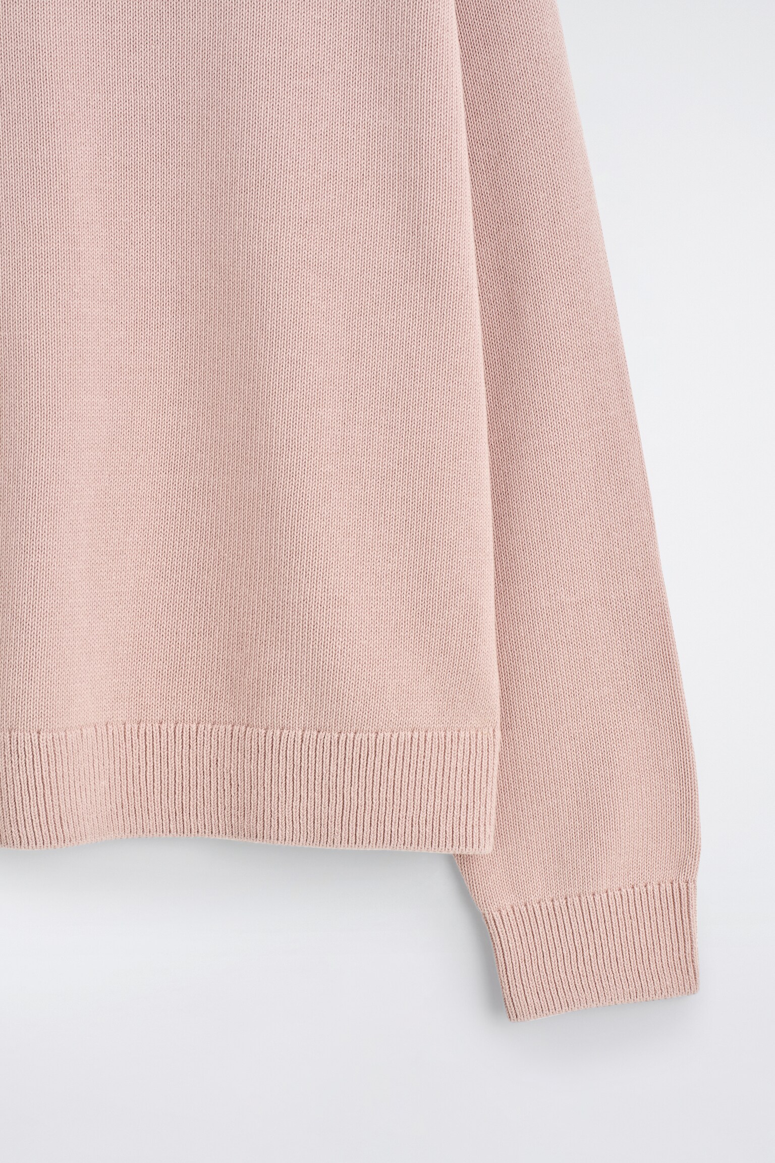 PULL EN MAILLE DE COTON À COL ROND - ROSE CLAIR/CRÈME - 3