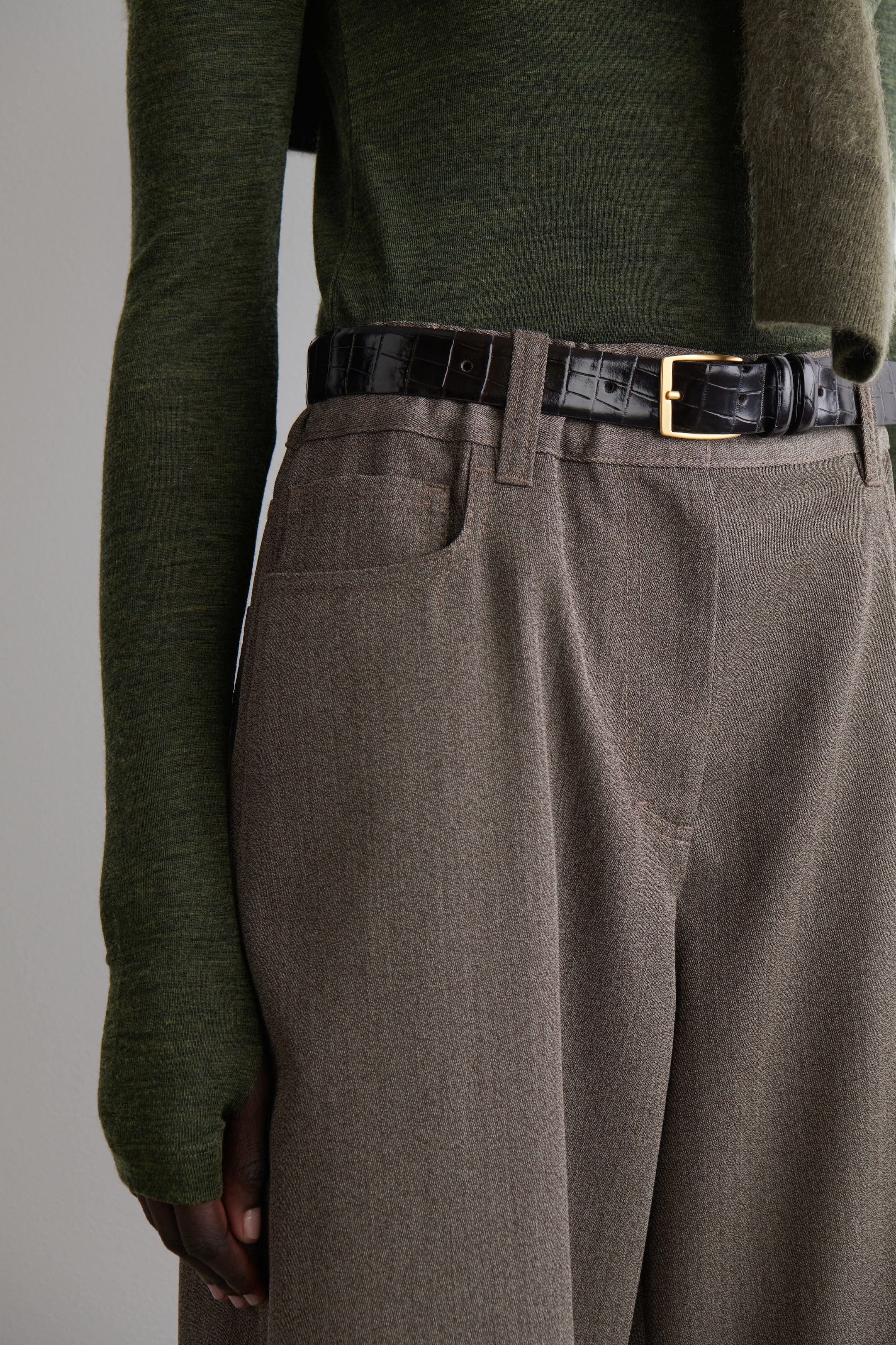 REGULAR WOOL-BLEND WIDE-LEG PANTS